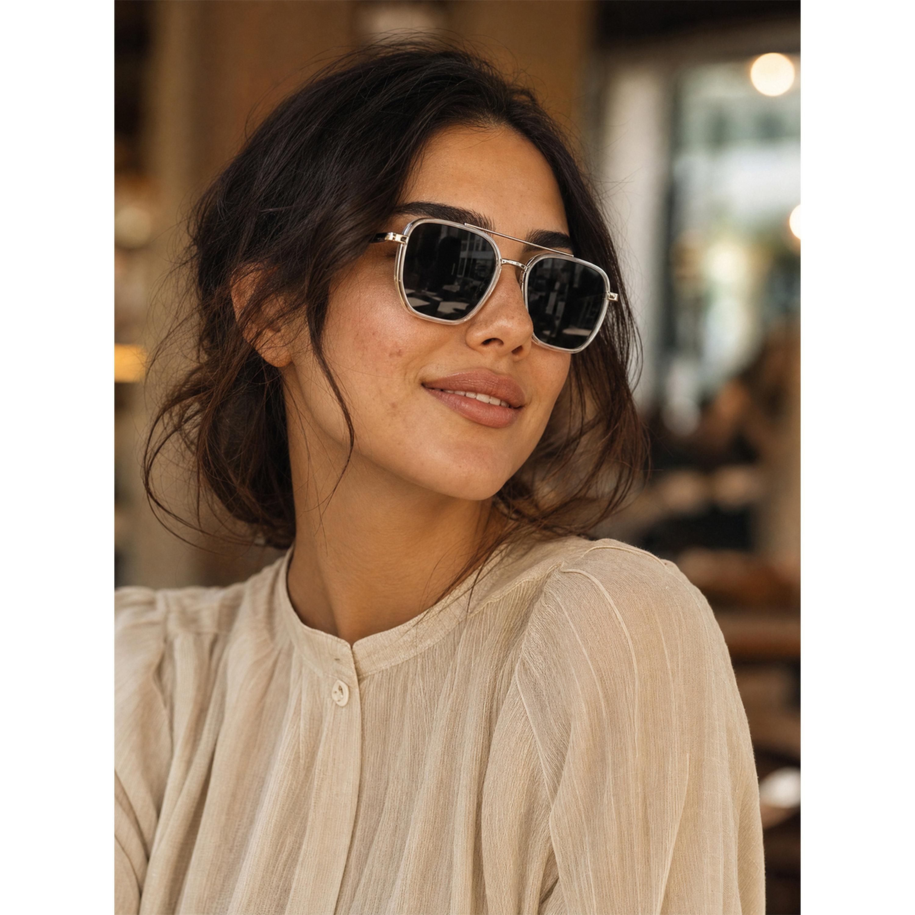 Take Two Double Bridge Silver Frame Sunglasses-women-sunglasses-image-2