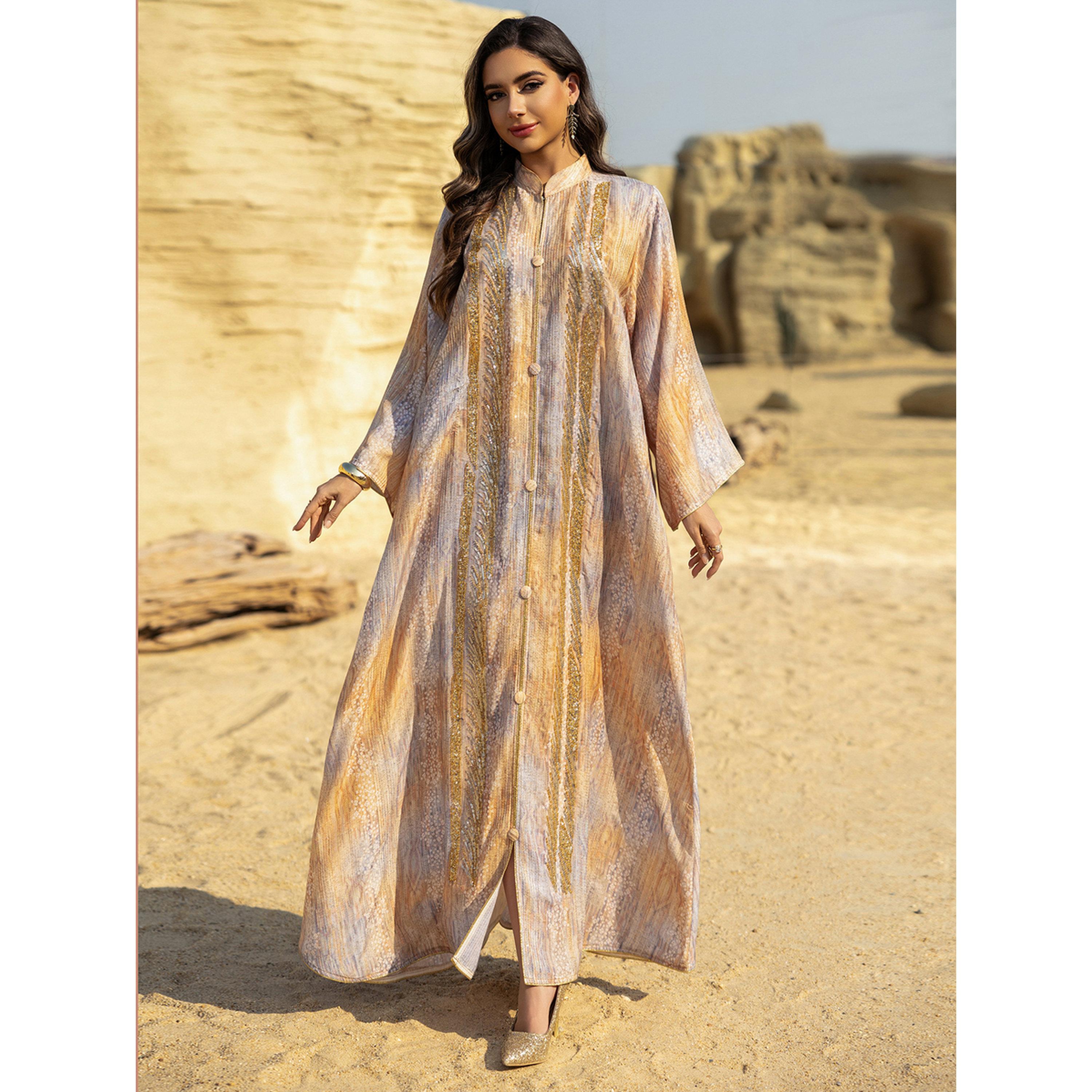 Take Two Multi-Colored Maxi Jalabiya with Beaded Embellishments-women-arabicclothing-jalabiyas-image-1