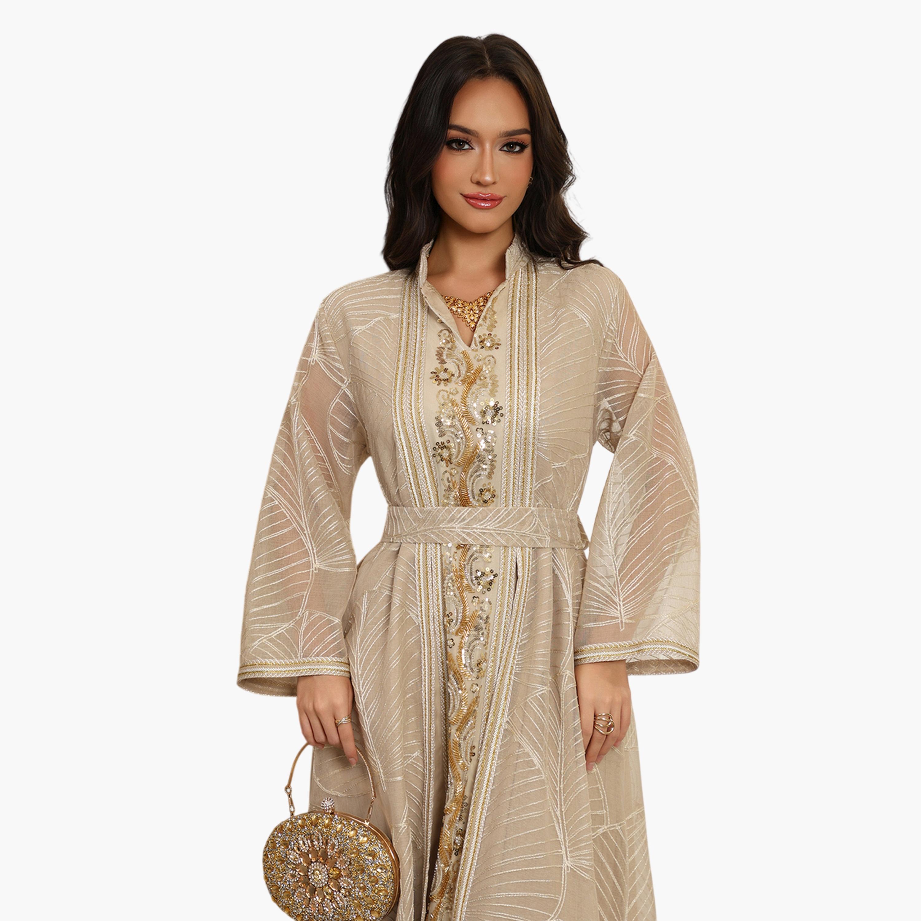 Take Two Multi-Color Embroidered Maxi Jalabiya Dress-women-arabicclothing-jalabiyas-image-2