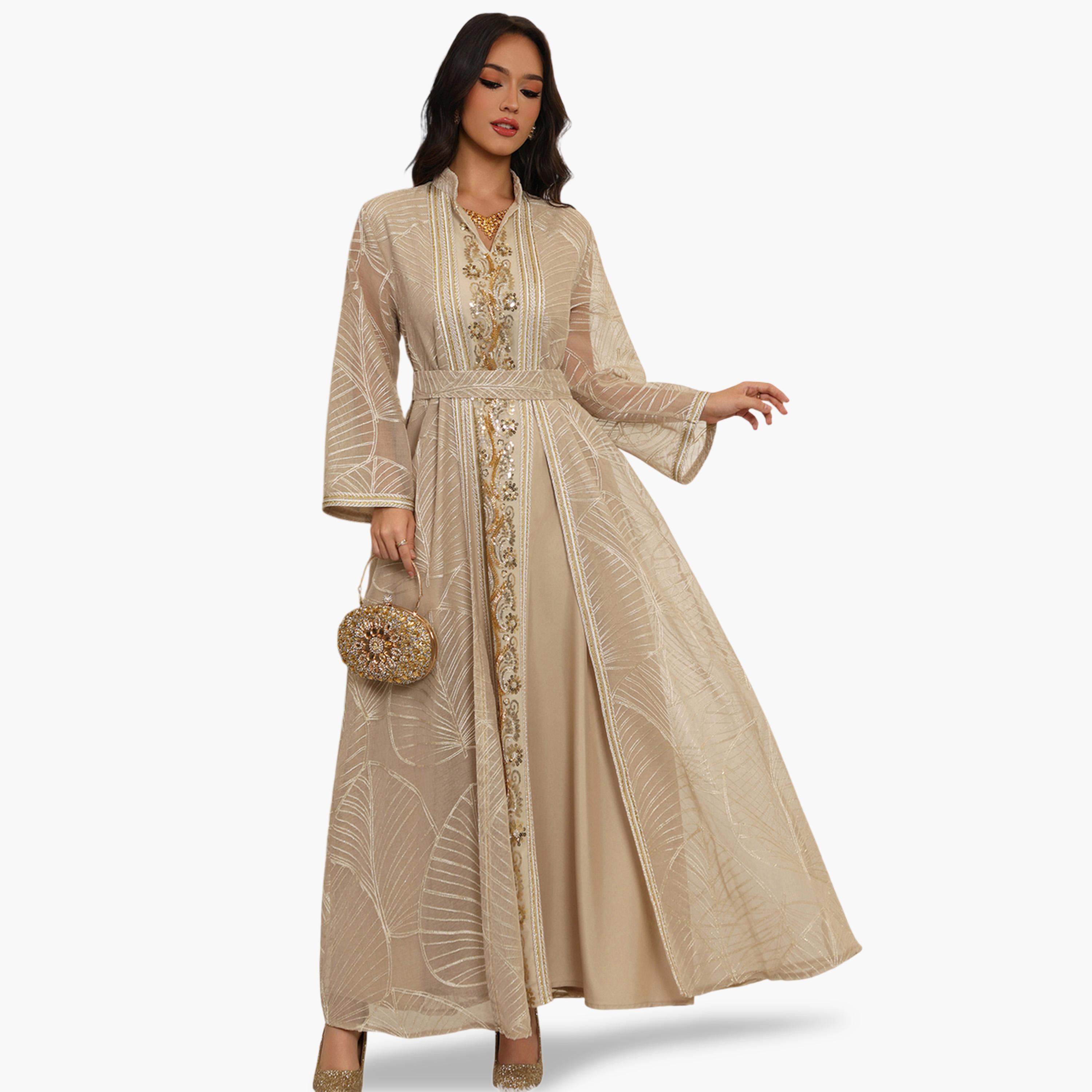 Take Two Multi-Color Embroidered Maxi Jalabiya Dress-women-arabicclothing-jalabiyas-image-3