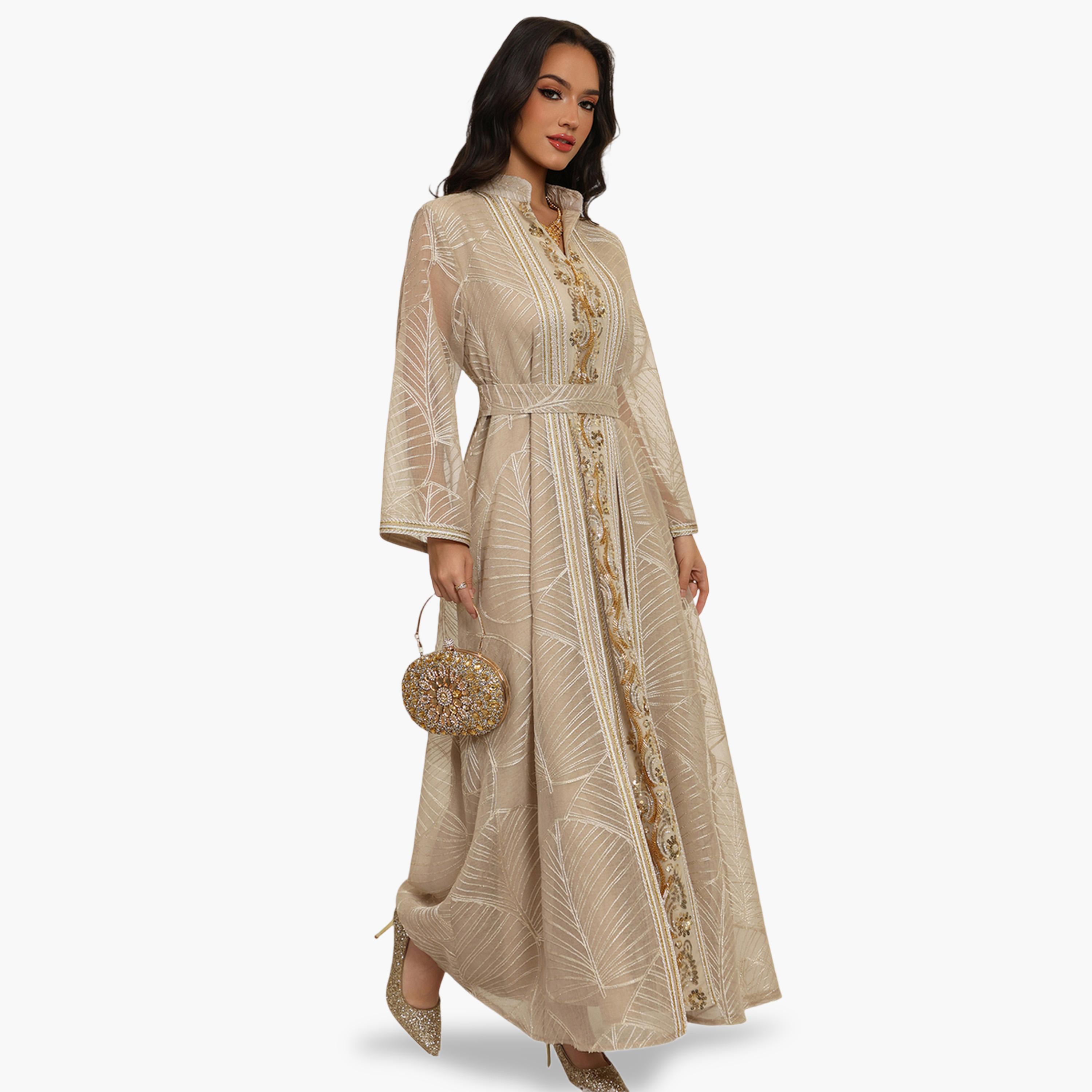 Take Two Multi-Color Embroidered Maxi Jalabiya Dress-women-arabicclothing-jalabiyas-image-4