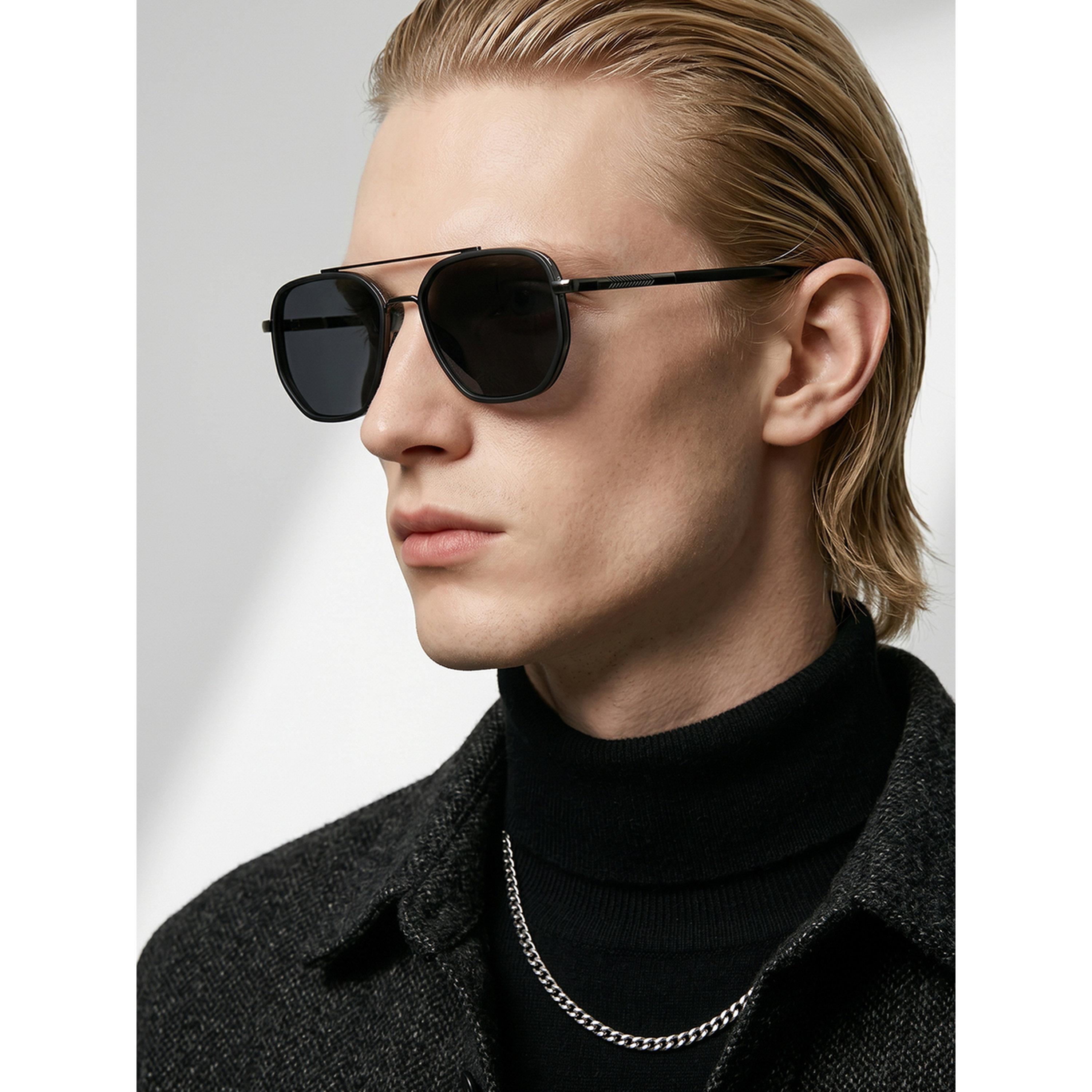 نظارة شمسية طراز أفياتور بجسر مزدوج باللون الأسود-men-sunglasses-image-6