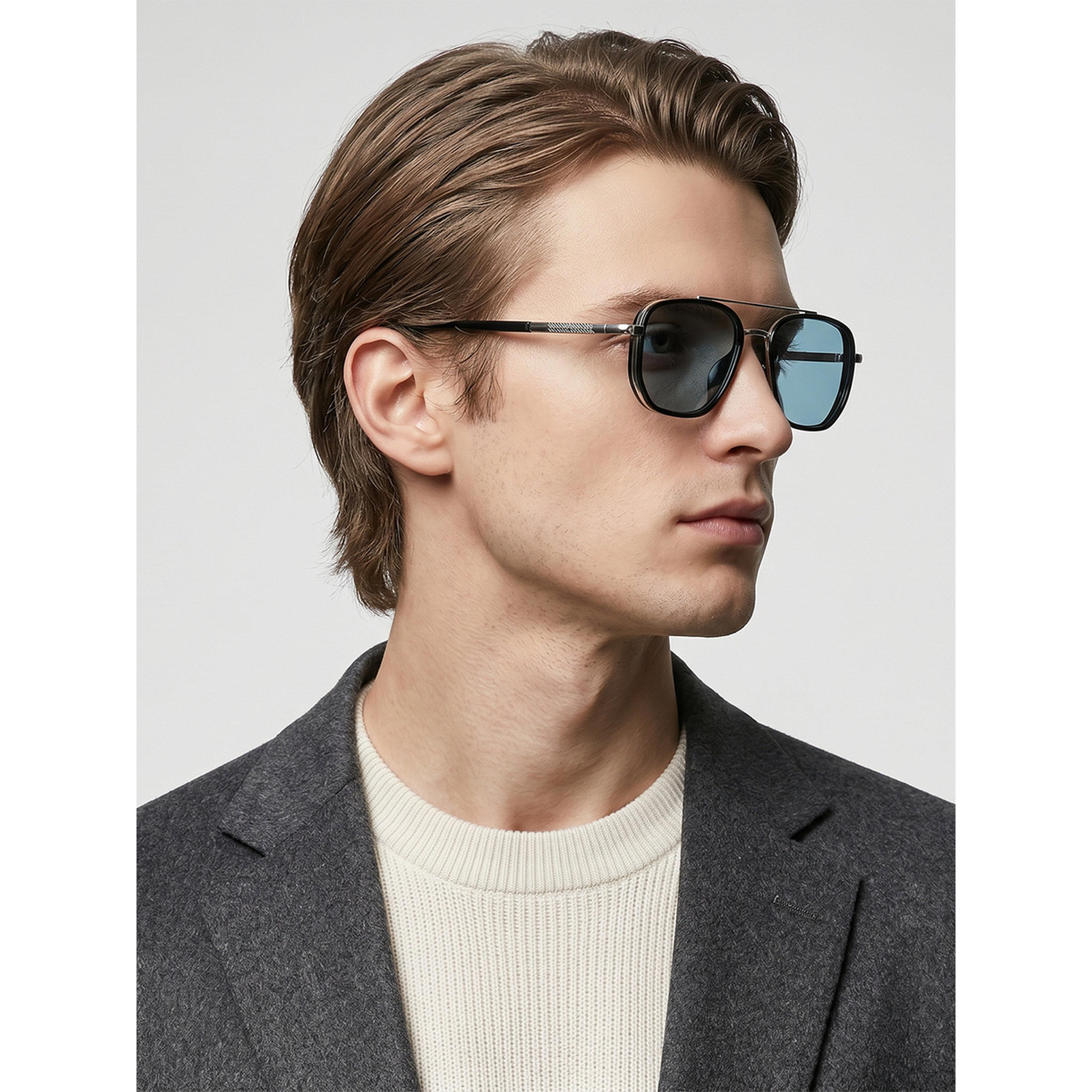 نظارة شمسية أفياتور بجسر مزدوج بلون فضي-men-sunglasses-image-6