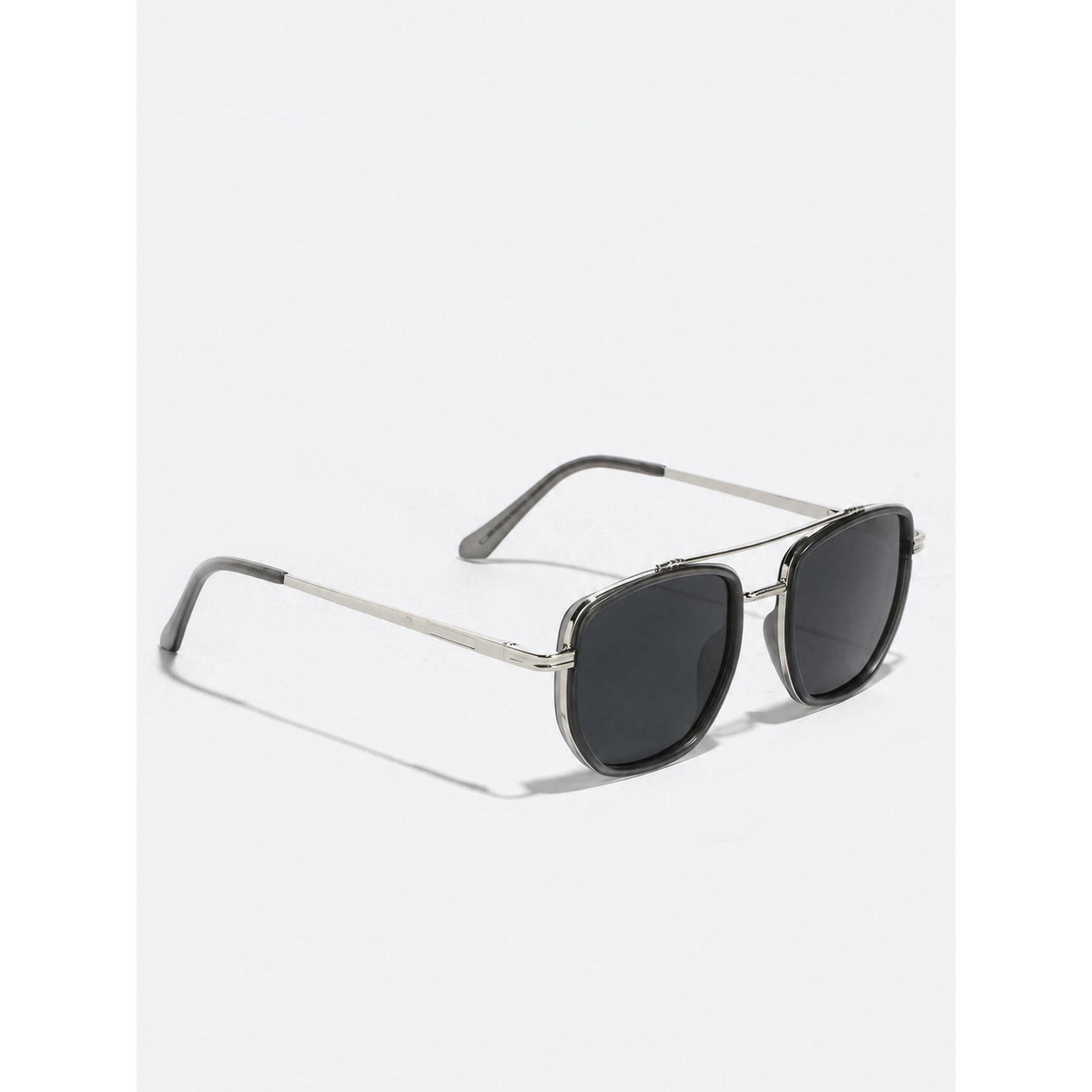 نظارة شمسية أفياتور بجسر مزدوج بلون فضي-men-sunglasses-image-1