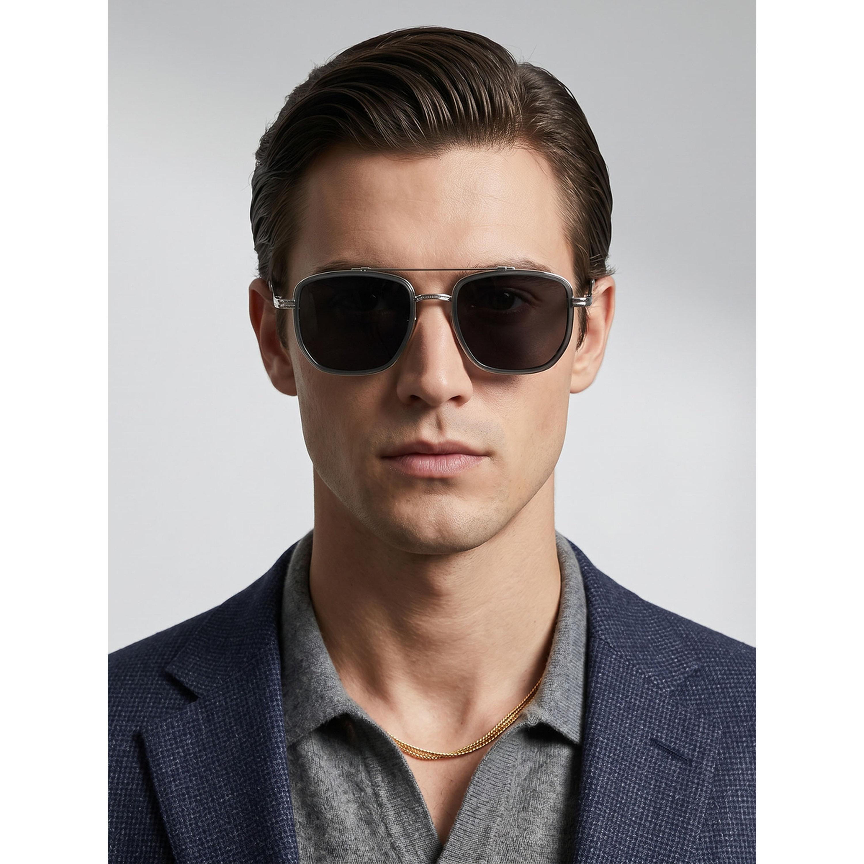 نظارة شمسية أفياتور بجسر مزدوج بلون فضي-men-sunglasses-image-3