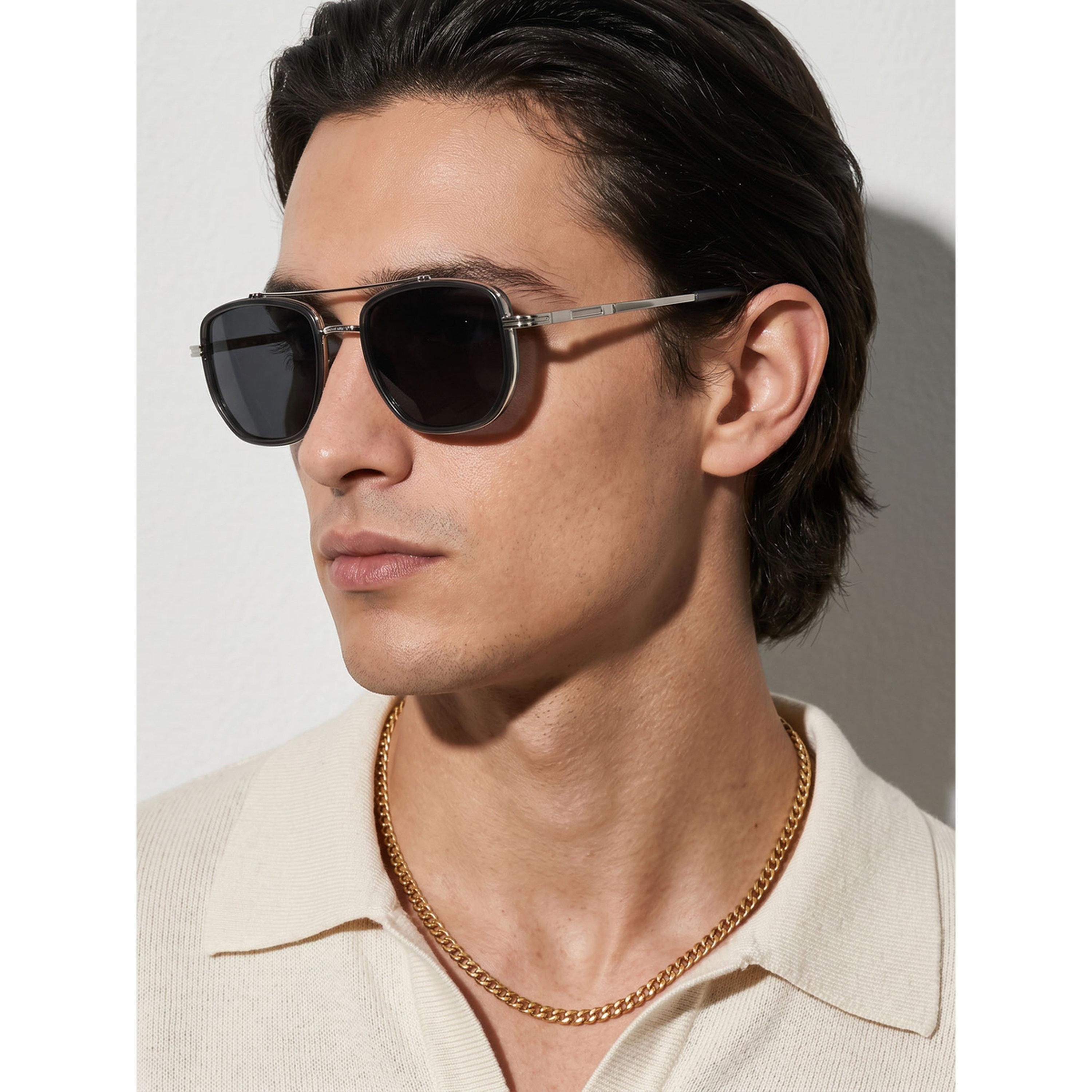 نظارة شمسية أفياتور بجسر مزدوج بلون فضي-men-sunglasses-image-4