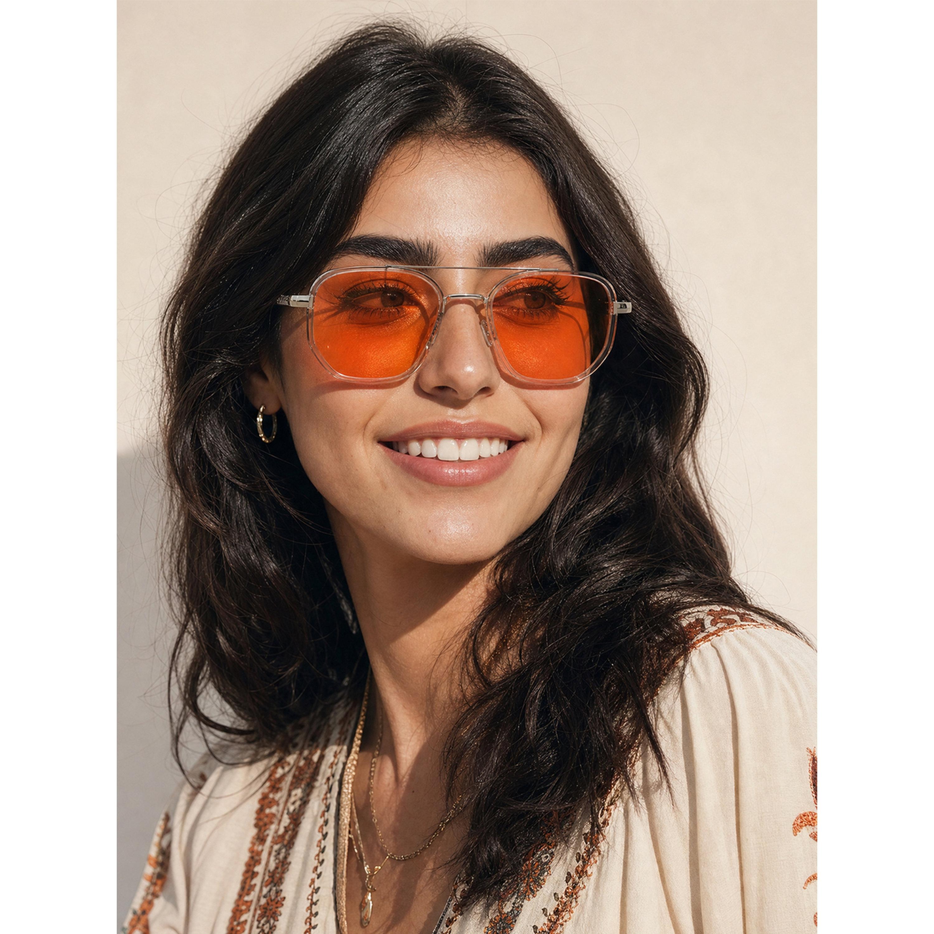 Take Two Gold Square Frame Polarized Sunglasses-women-sunglasses-image-3