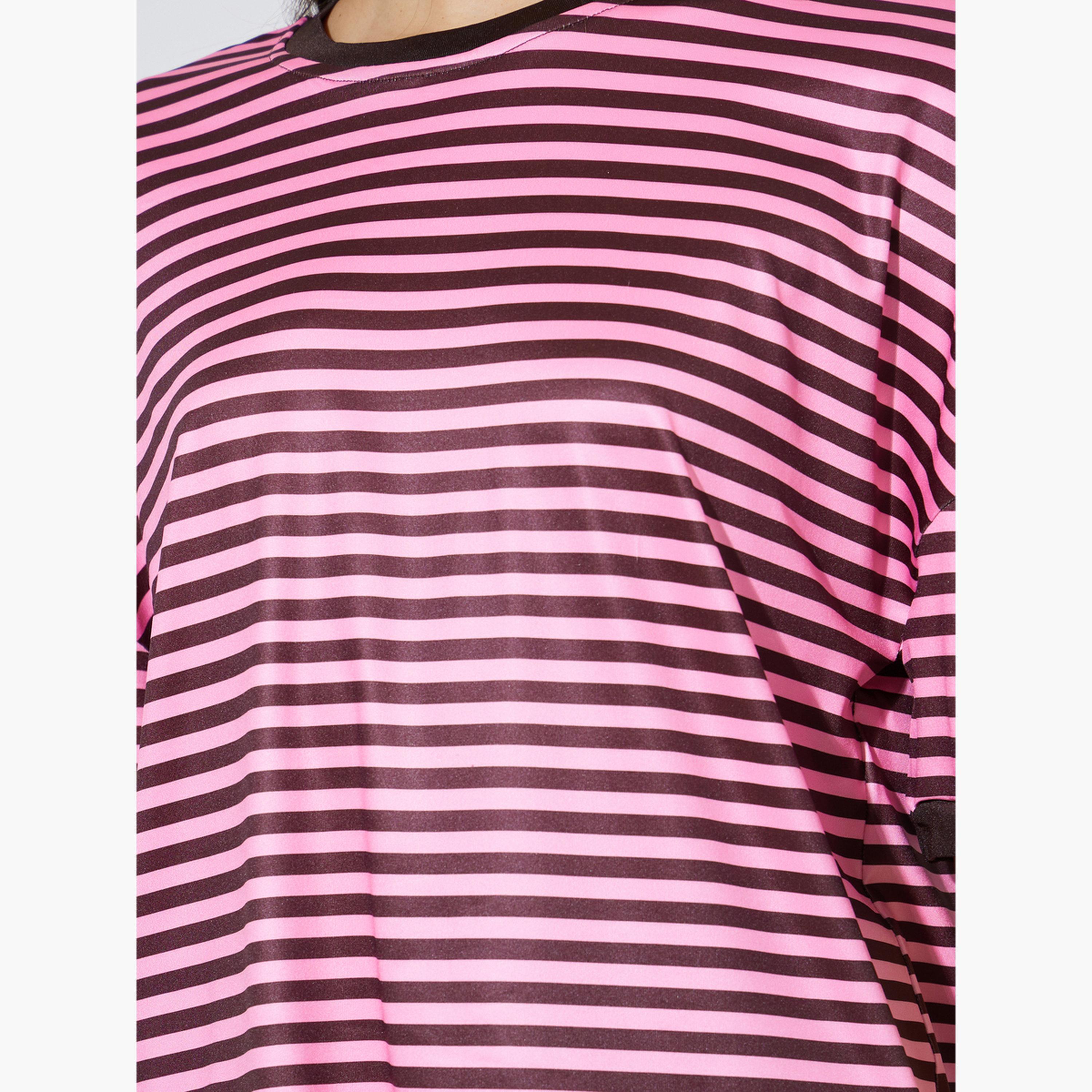 Styli Striped Round Neck Oversized T-Shirt-women-clothing-tshirts-image-5
