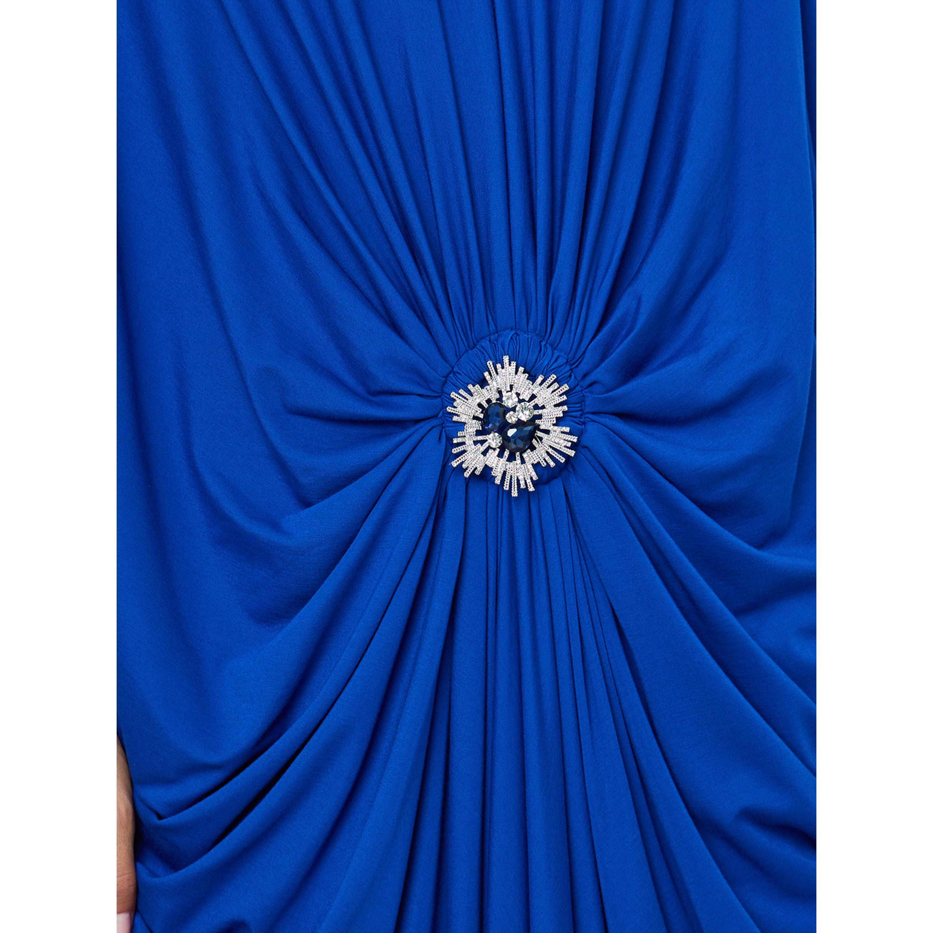 قفطان طويل بخصر مزين وتفاصيل كشكشة-women-arabicclothing-kaftan-image-5