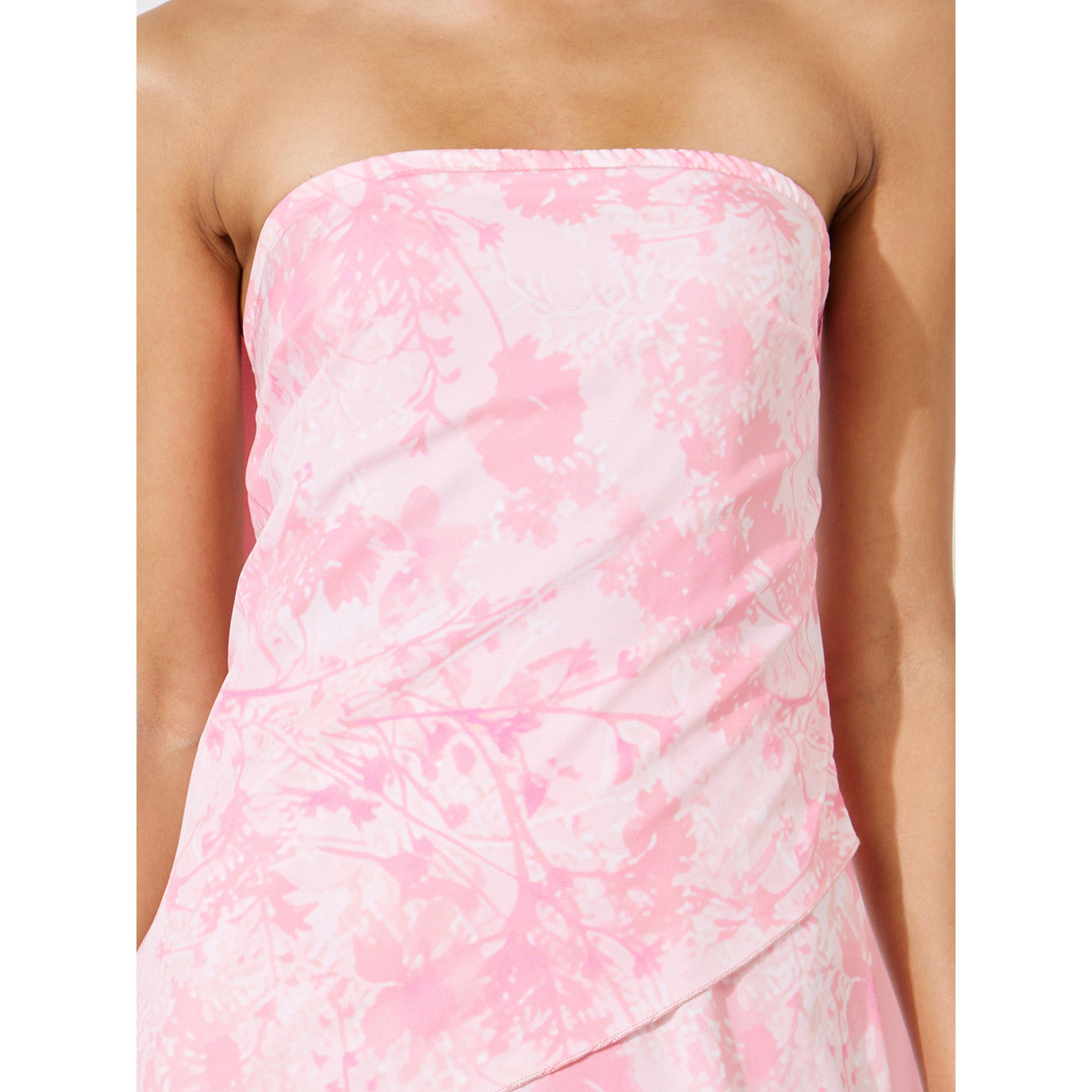 فستان ميدي بحافة واسعة بطبعة جرافيك مع وشاح-women-clothing-dresses-image-5