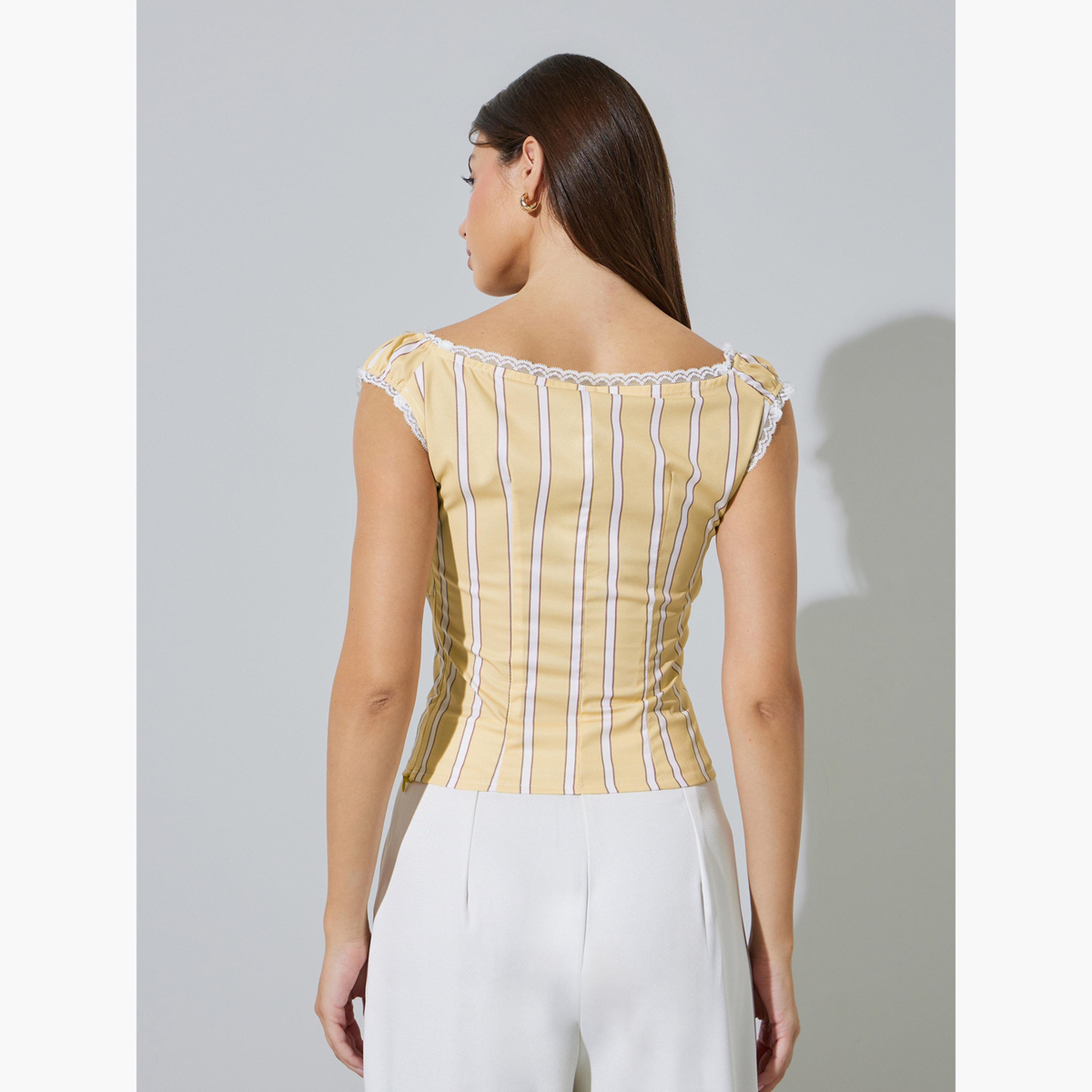 بلوزة بلا أكمام مخططة بياقة مربعة-women-clothing-shirtsandblouses-blouses-image-5