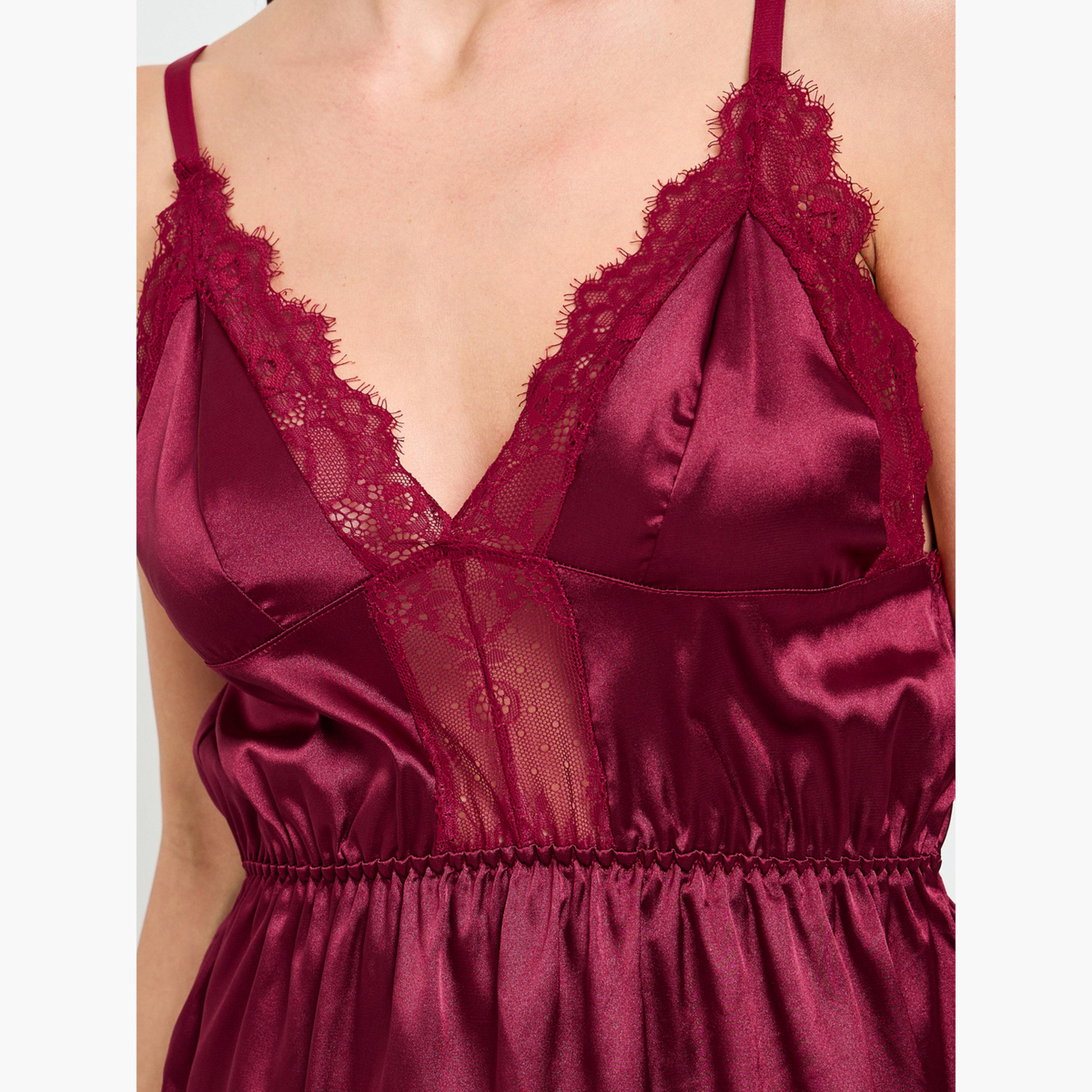 Take Two Burgundy Lace Trim Slip-women-clothing-lingerie-babydollsandbodysuits-image-3