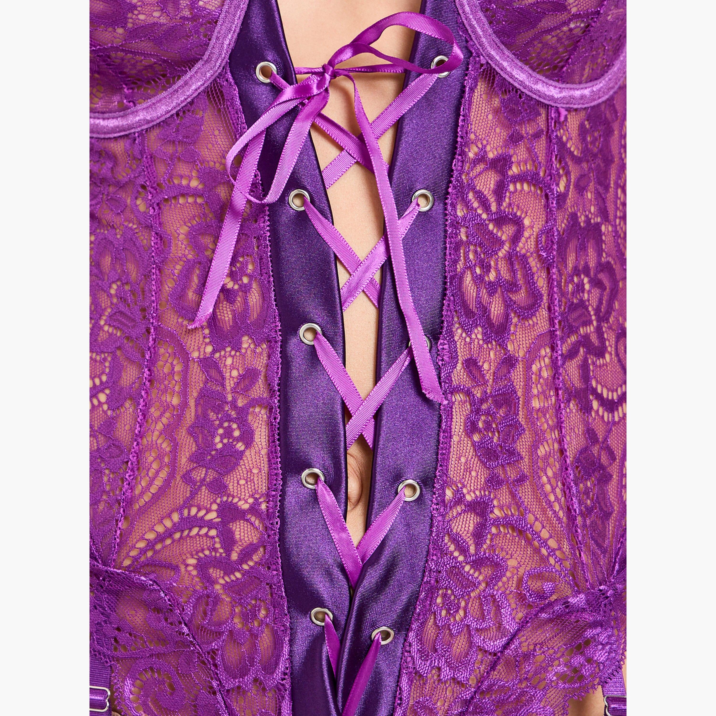 طقم من بيبي دول دانتيل بأربطة وجوارب طويلة-women-clothing-lingerie-lingeriesets-image-5