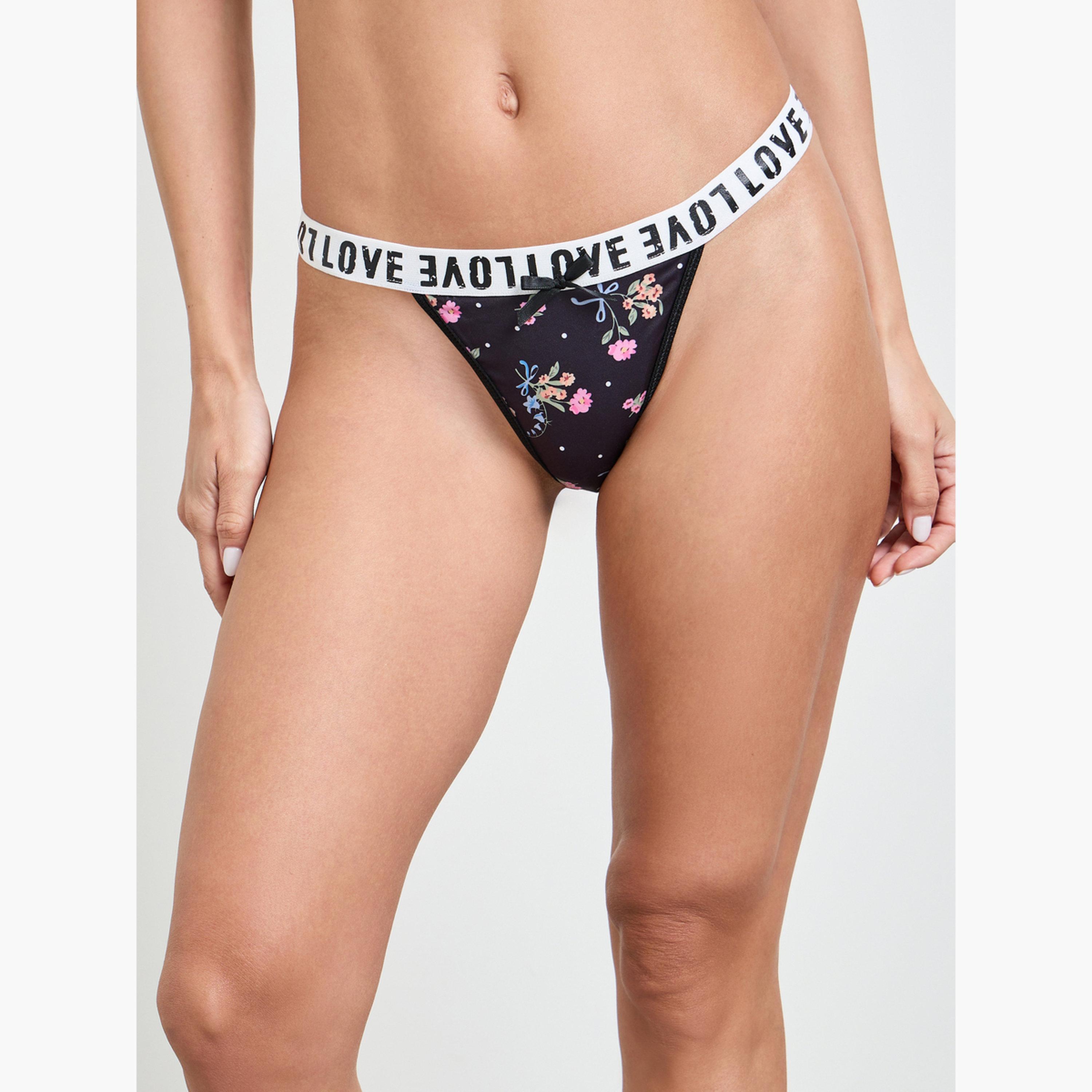 Take Two Black Floral Demi Bra and Thong Lingerie Set-women-clothing-lingerie-lingeriesets-image-4
