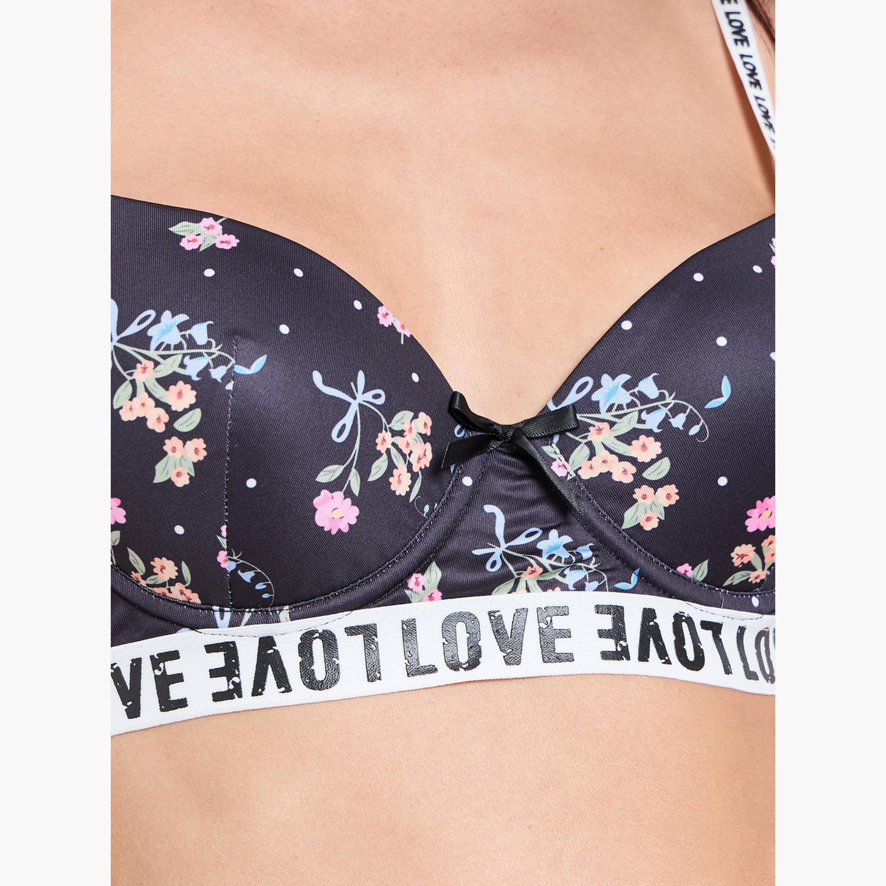 Take Two Black Floral Demi Bra and Thong Lingerie Set-women-clothing-lingerie-lingeriesets-image-5