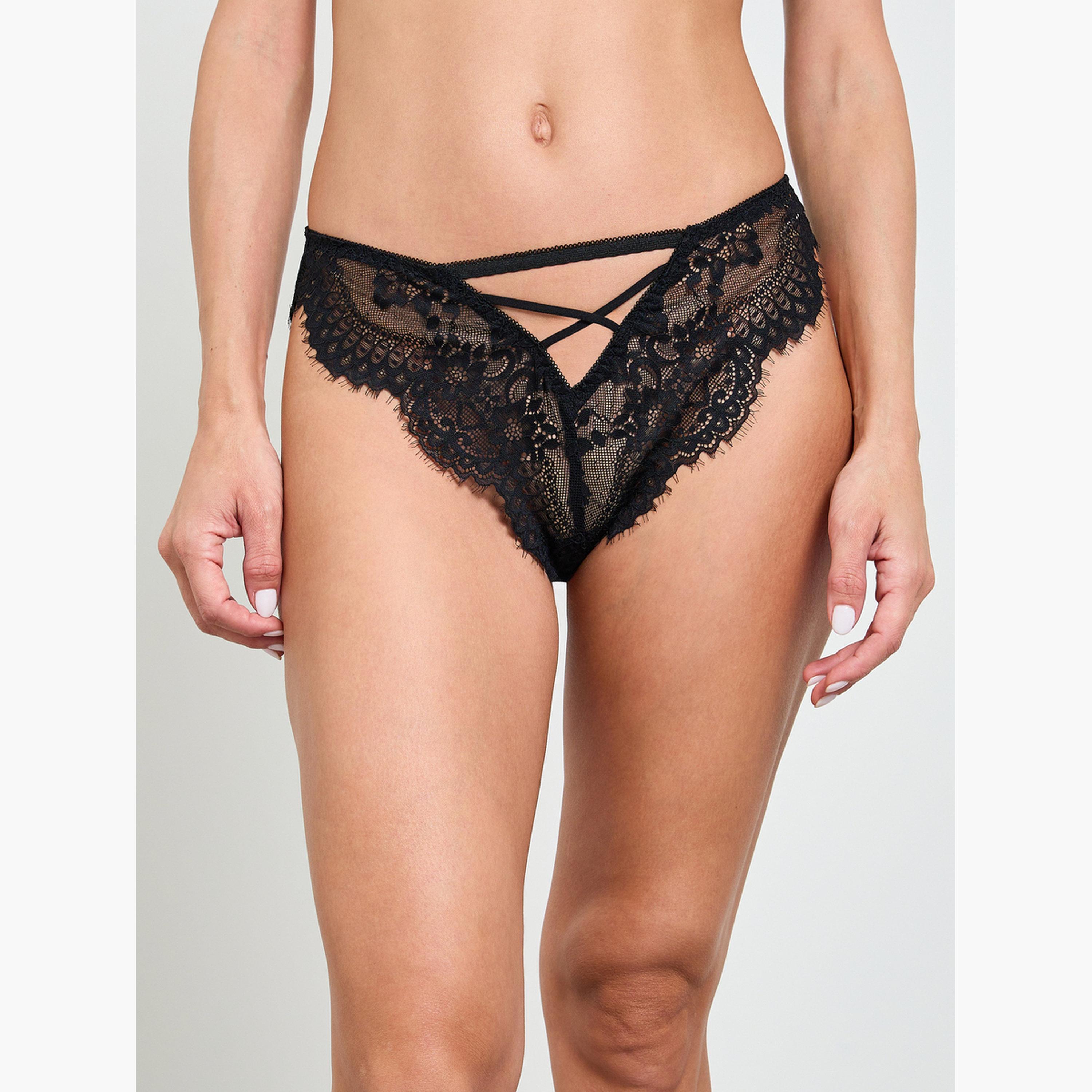 Take Two Black Apex Strap Lace Wired Bra and Thong Lingerie Set-women-clothing-lingerie-lingeriesets-image-4