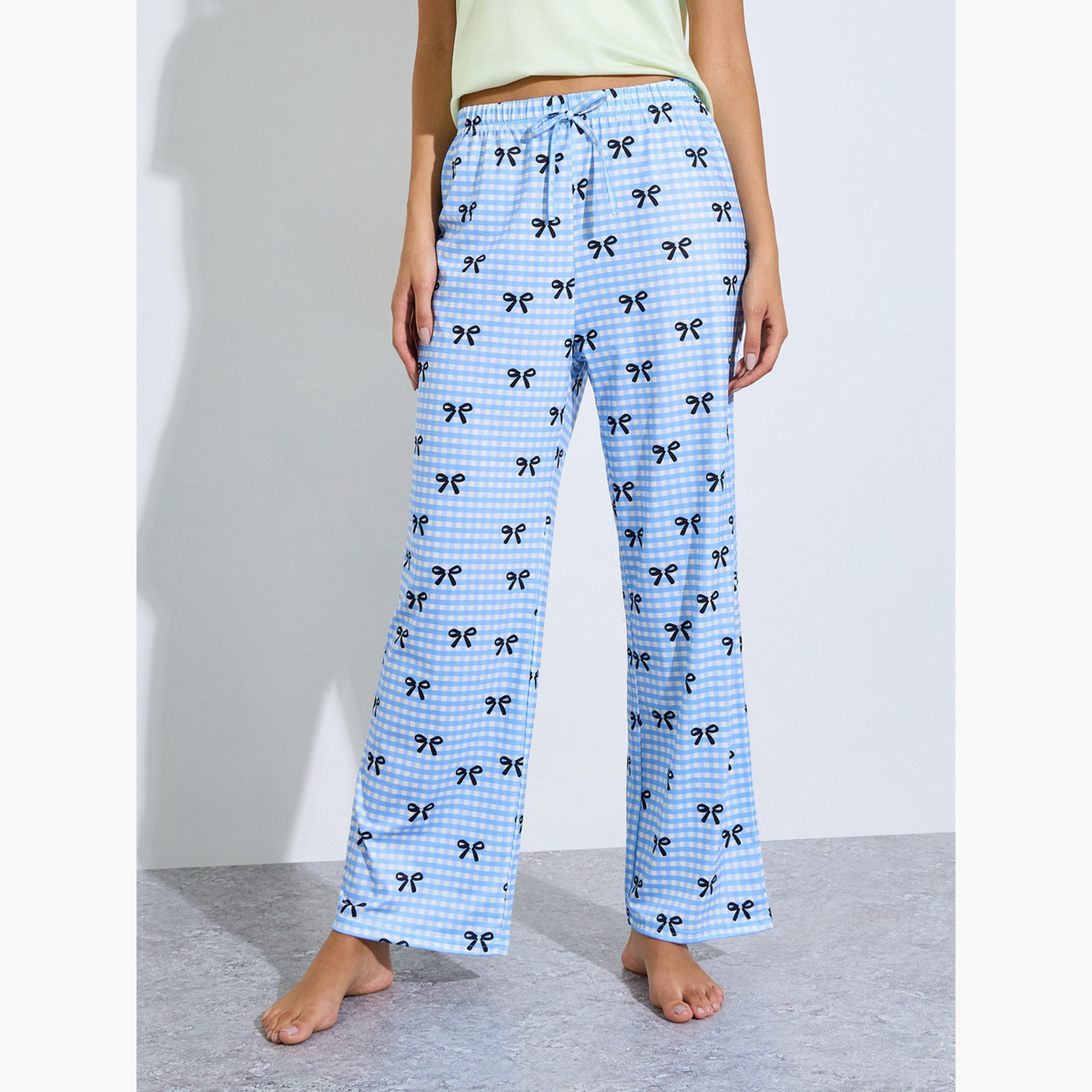 Styli Multi Printed Raglan T-Shirt and Pyjama Set-women-clothing-nightwear-pyjamas-longsets-image-4