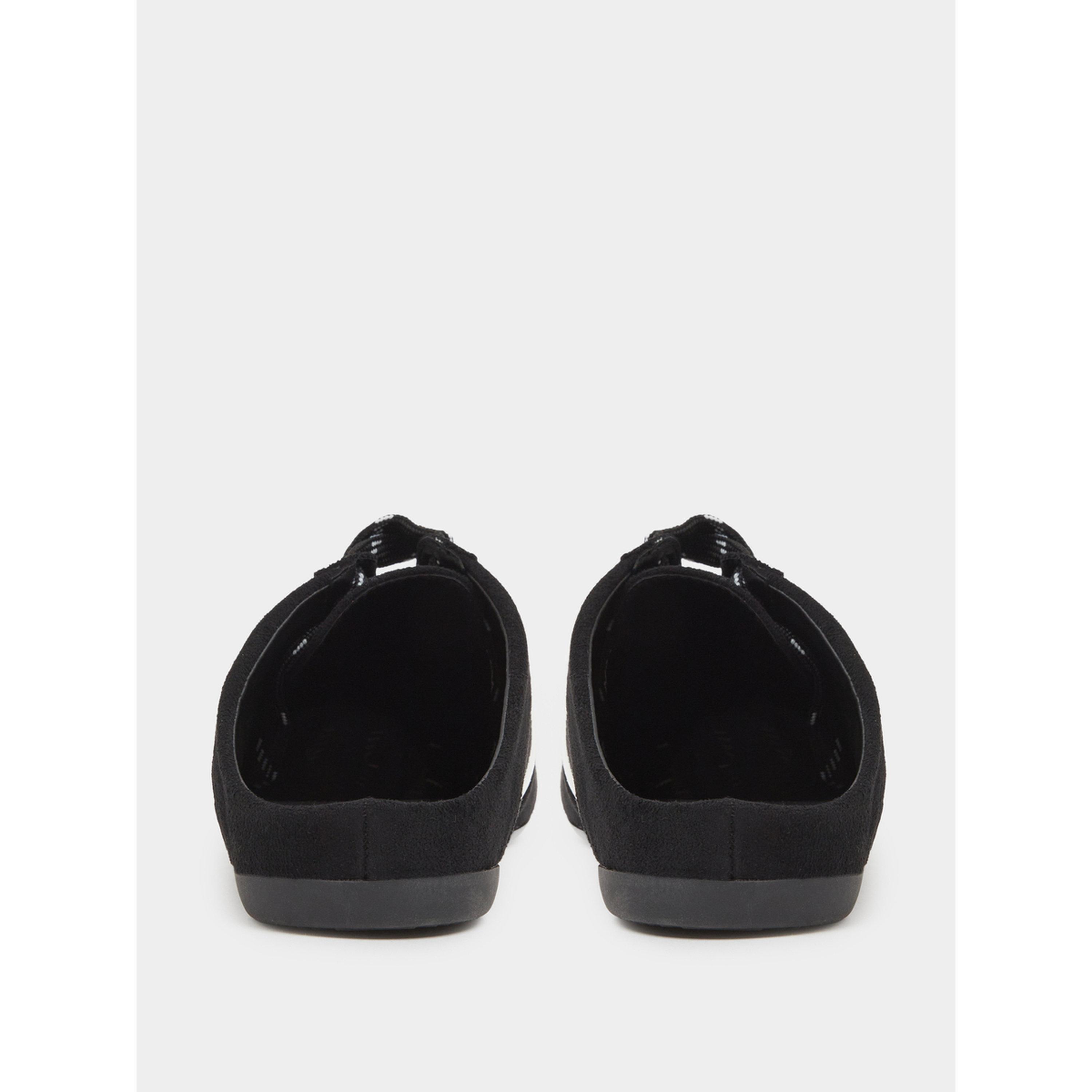 حذاء سنيكرز مكشوف الظهر بشرائط بيضاء أسود-women-shoes-sneakers-image-5