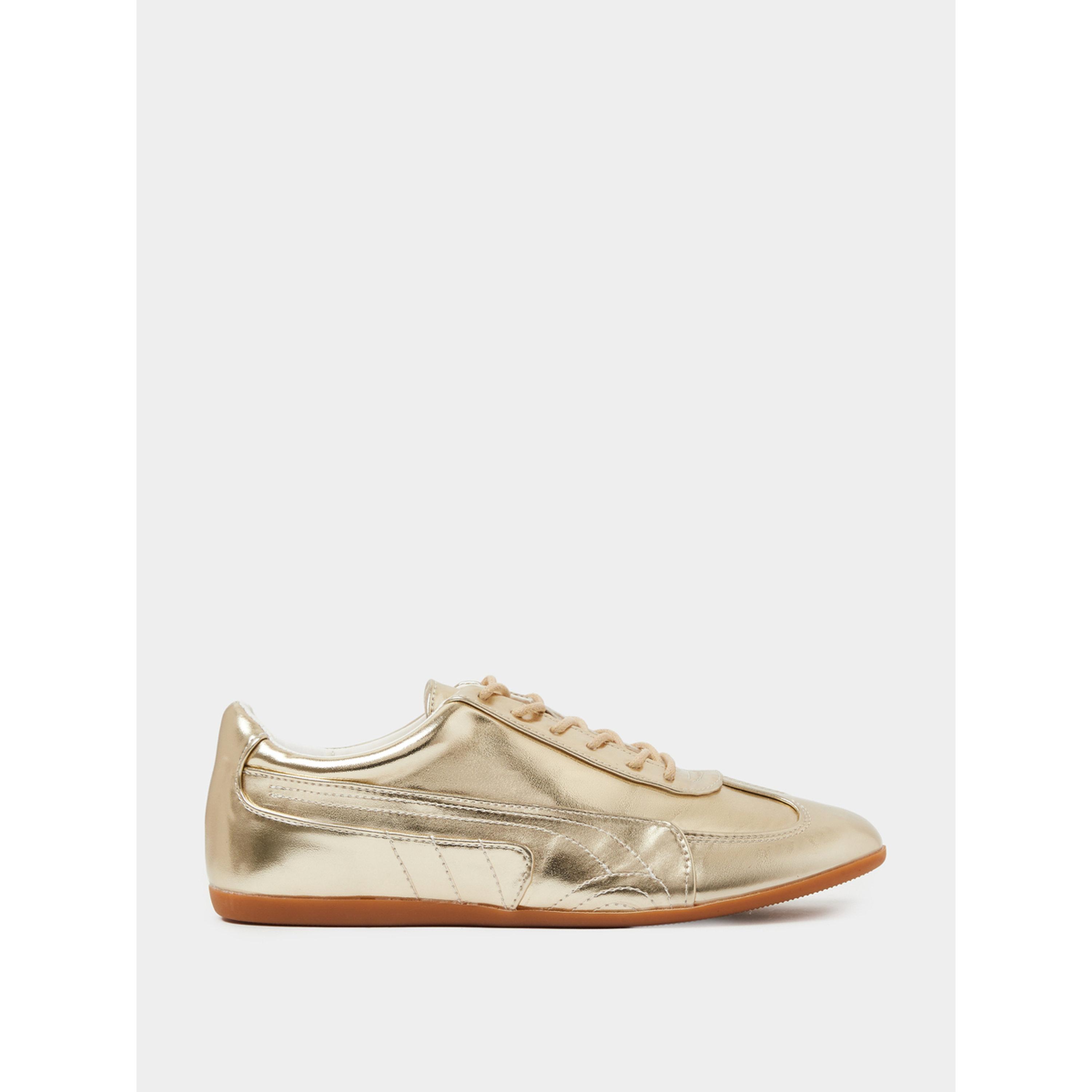 حذاء سنيكرز برباط ميتاليك ذهبي-women-shoes-sneakers-image-2