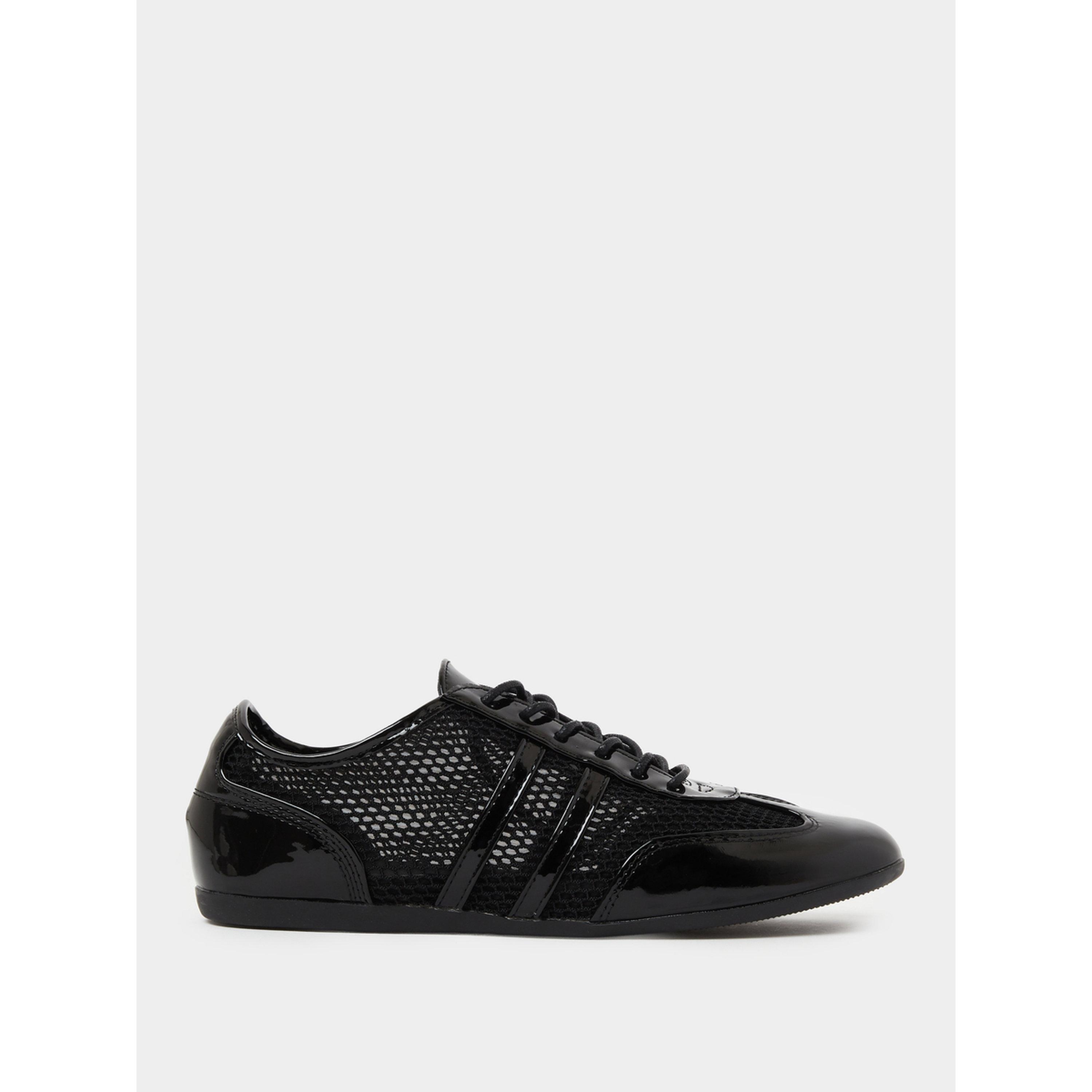حذاء سنيكرز مبيش لامع برباط أسود-women-shoes-sneakers-image-2