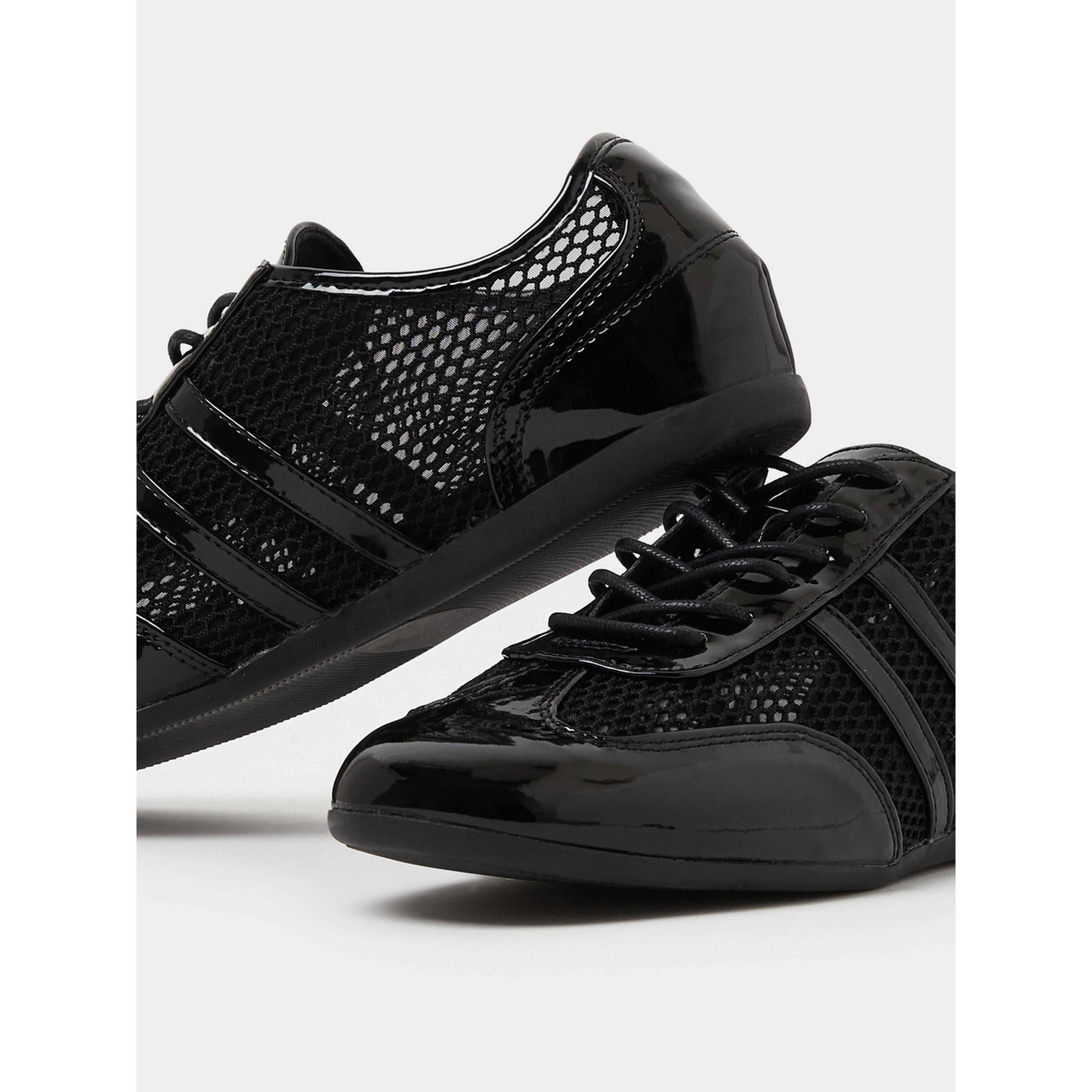 حذاء سنيكرز مبيش لامع برباط أسود-women-shoes-sneakers-image-4