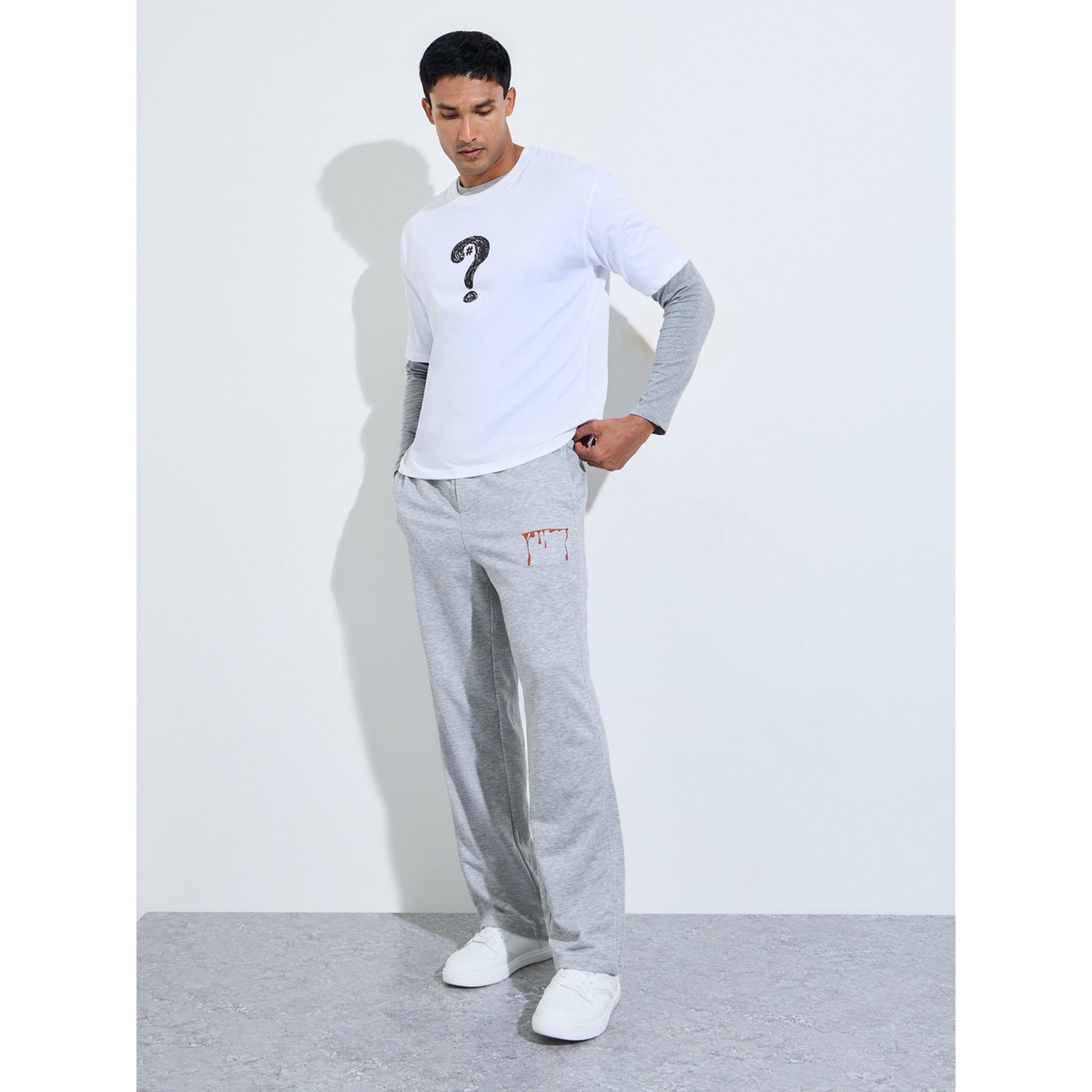 بنطال مطبوع برباط وقصة مستقيمة بلون رمادي-men-clothing-joggers-image-2