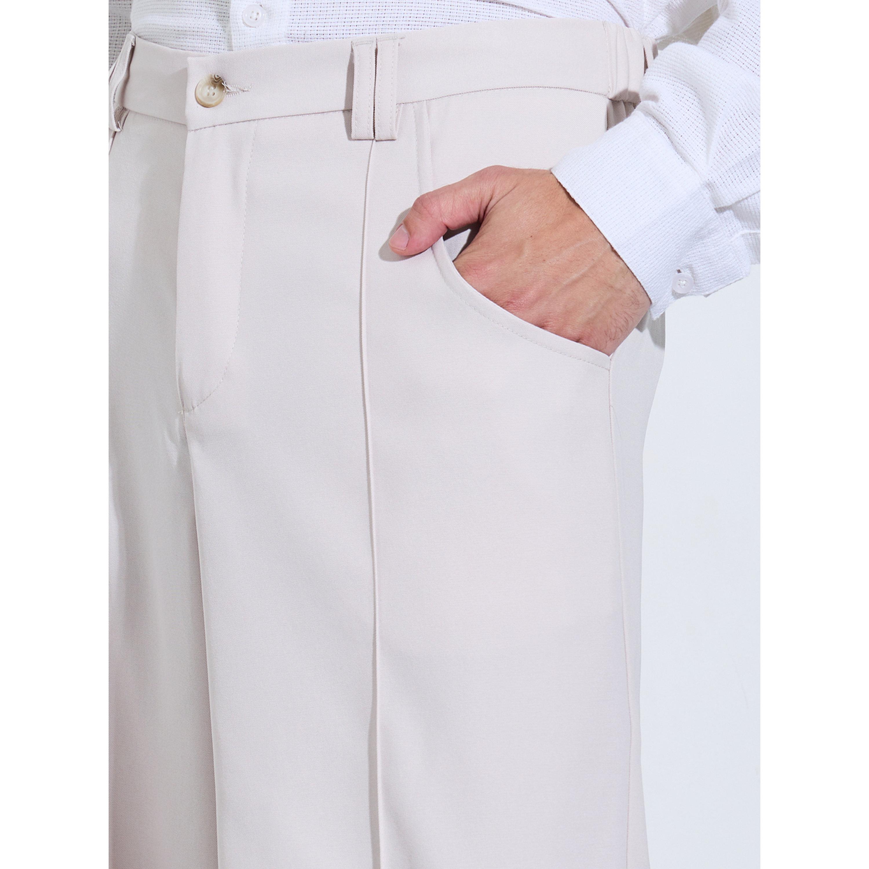 بنطال بأرجل واسعة ودرزة وسطى باللون الكريمه-men-clothing-trousersandchinos-trousers-image-3