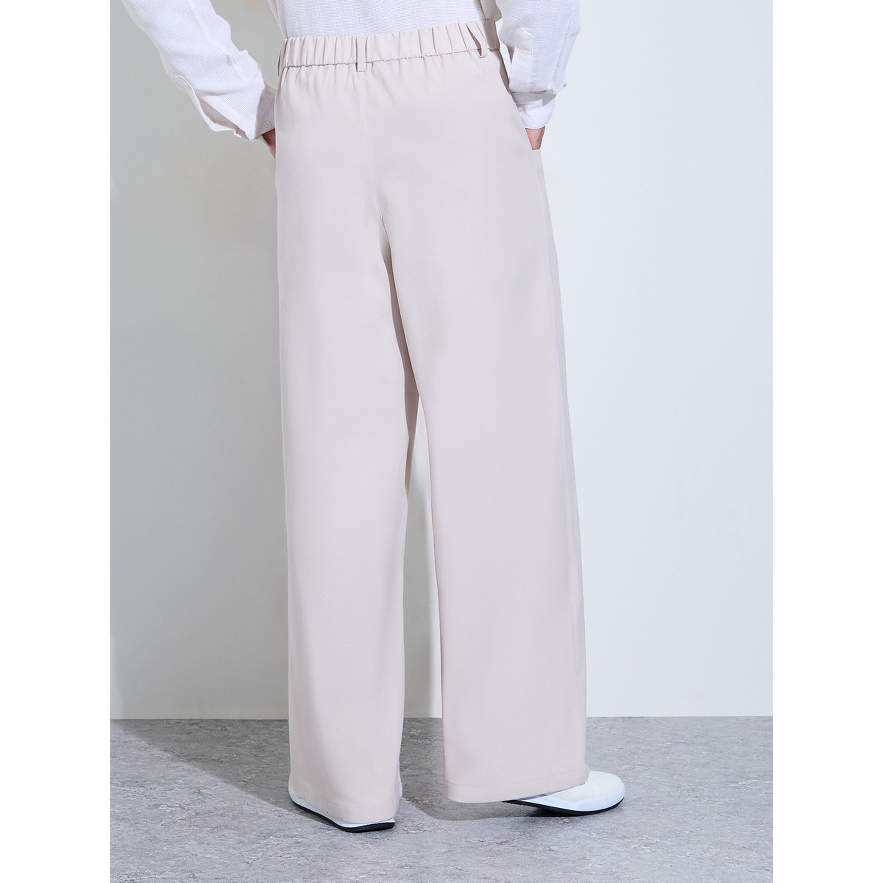 بنطال بأرجل واسعة ودرزة وسطى باللون الكريمه-men-clothing-trousersandchinos-trousers-image-4