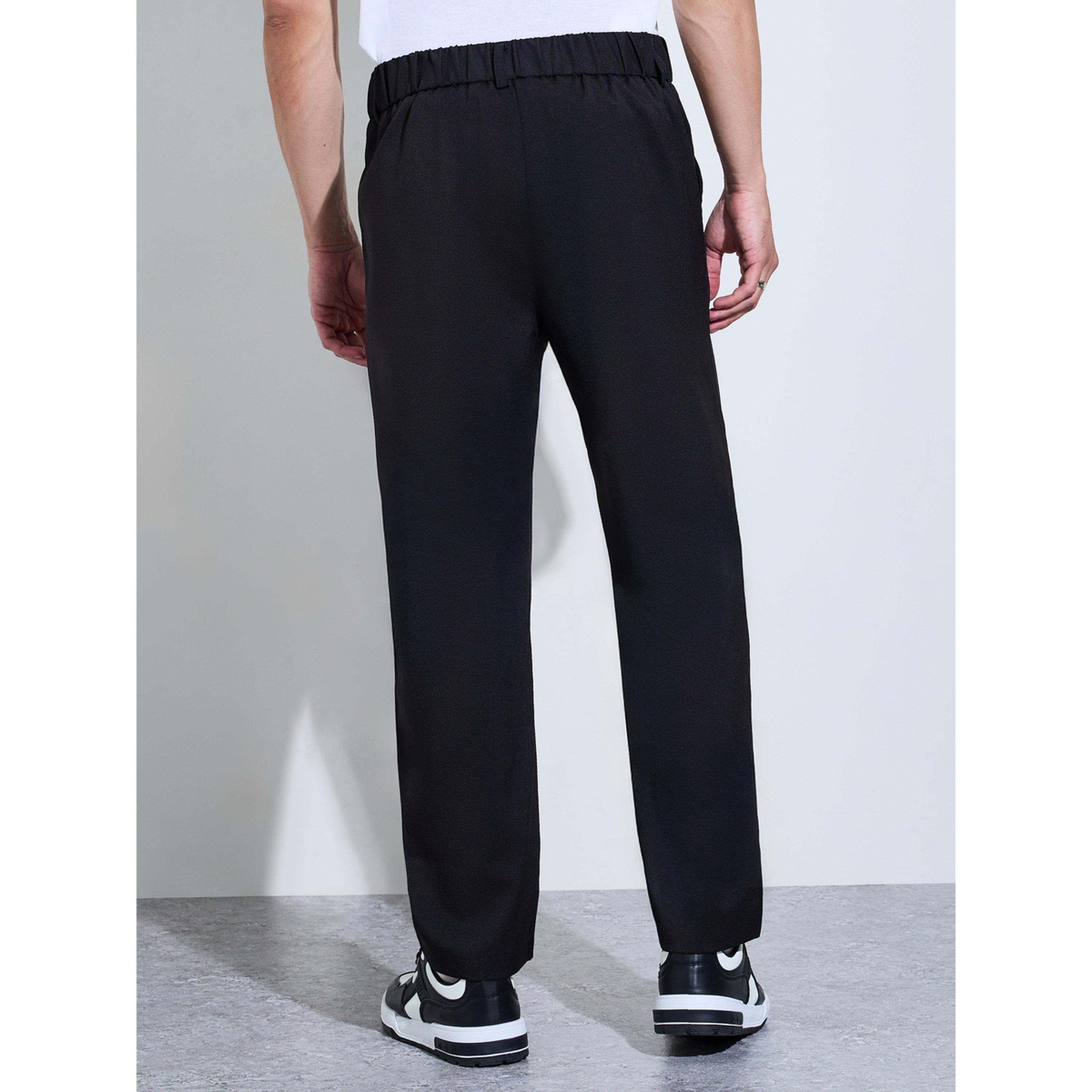 Take Two Black Fold Pleat Casual Trousers-men-clothing-trousersandchinos-trousers-image-5