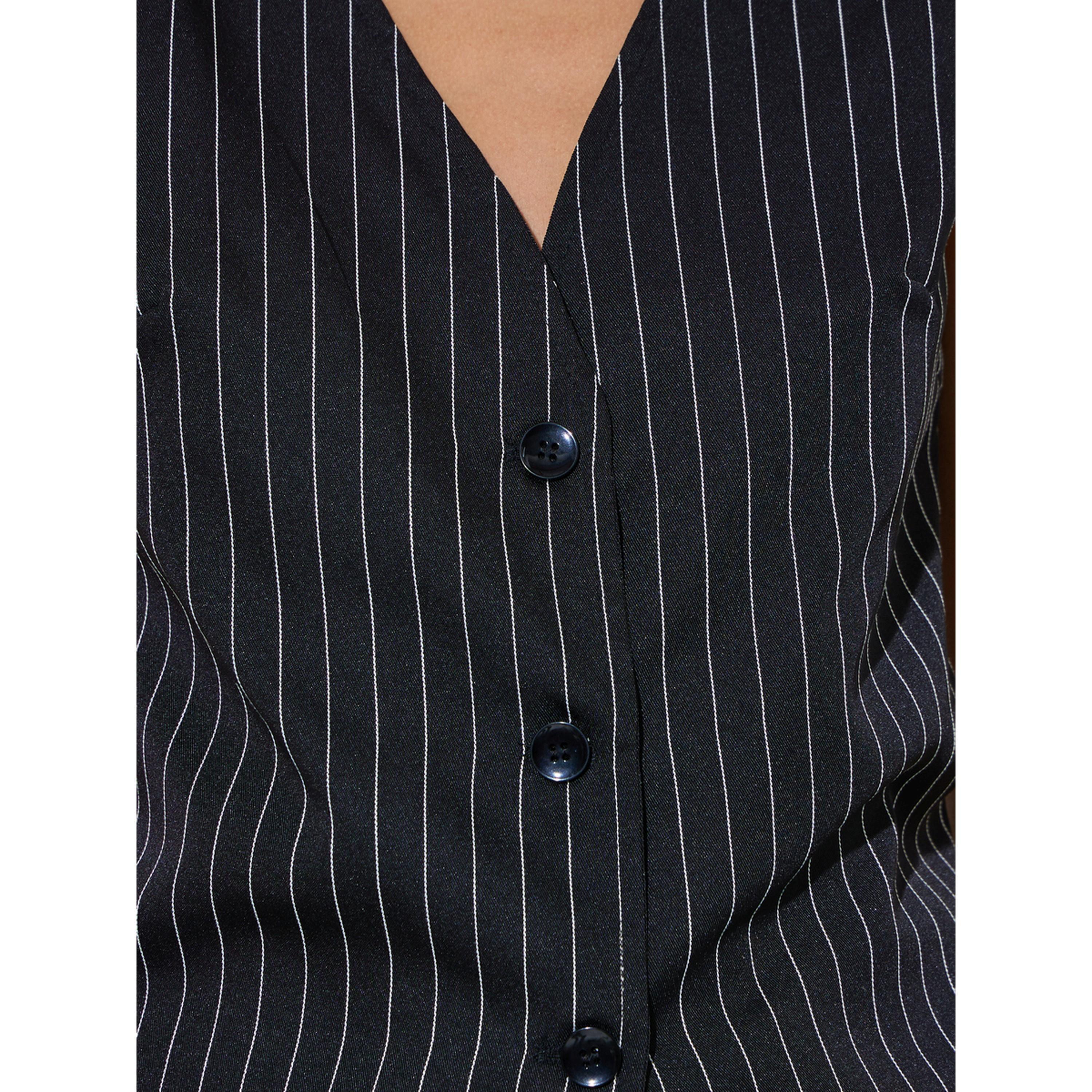 Take Two Black Pinstripe Waistcoat and Wide-Leg Co-Ord Set-women-clothing-coordsets-image-6