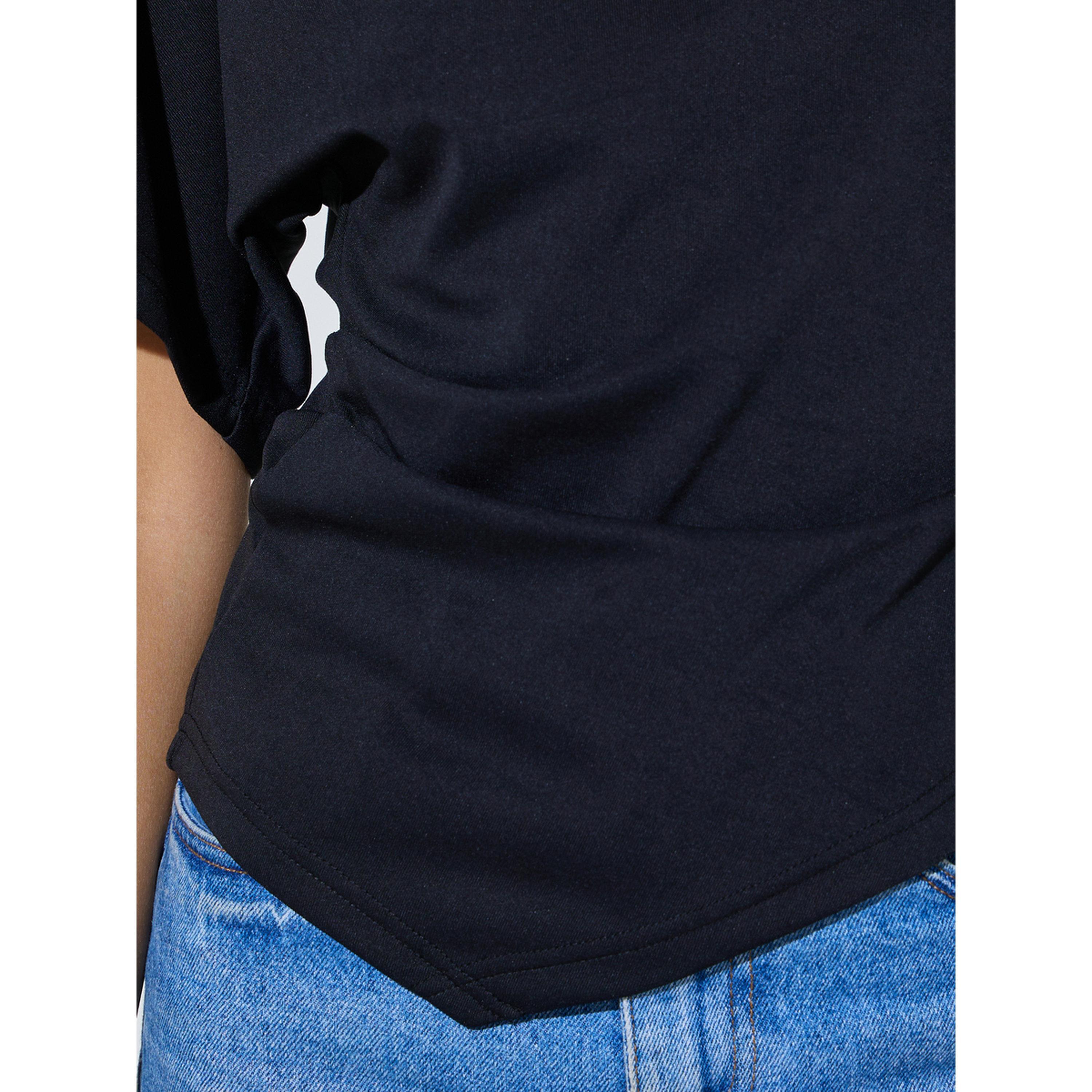 بلوزة بياقة واسعة وأكمام قصيرة باللون الأسود-women-clothing-shirtsandblouses-blouses-image-5