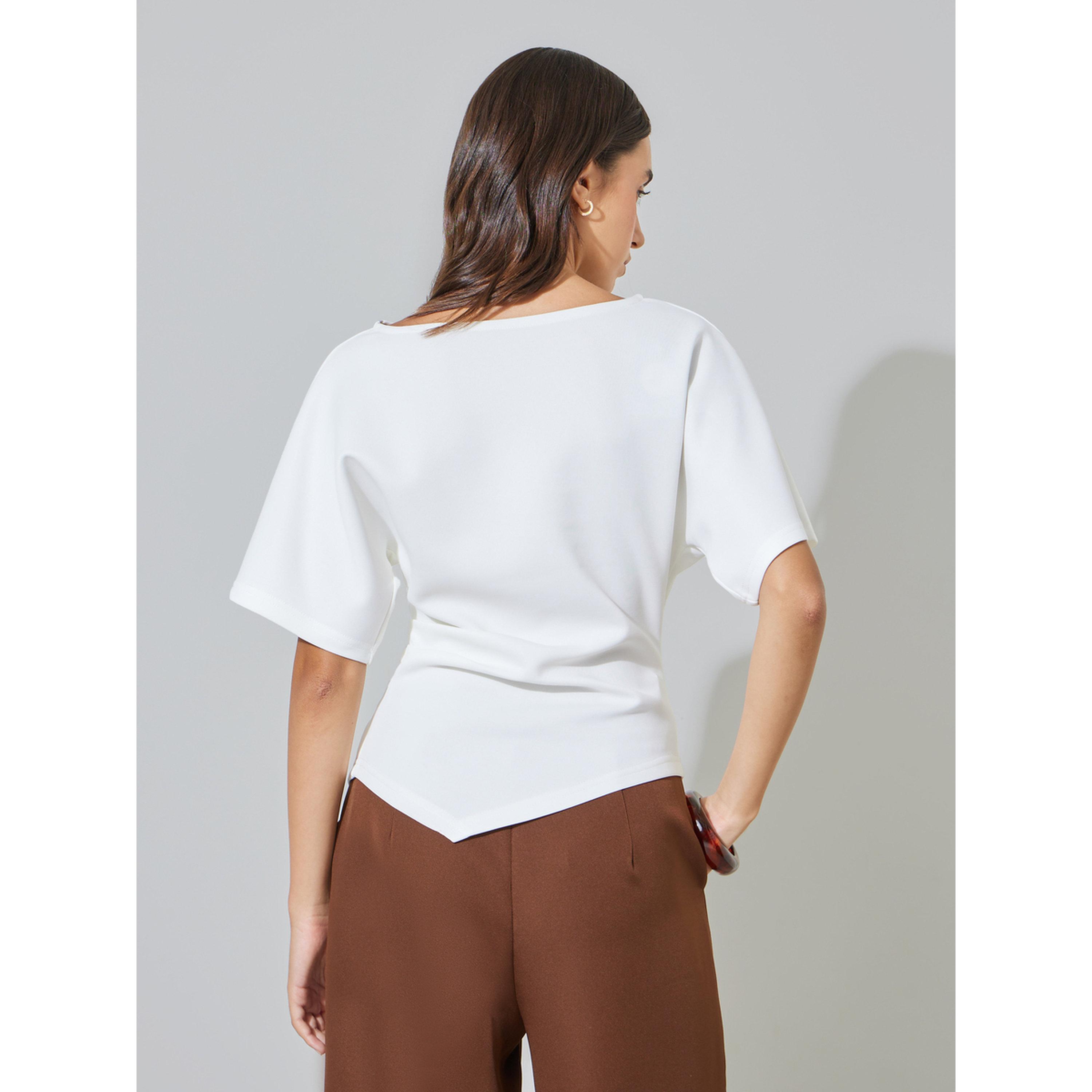 Take Two White Short Sleeve Knit Top-women-clothing-shirtsandblouses-blouses-image-3