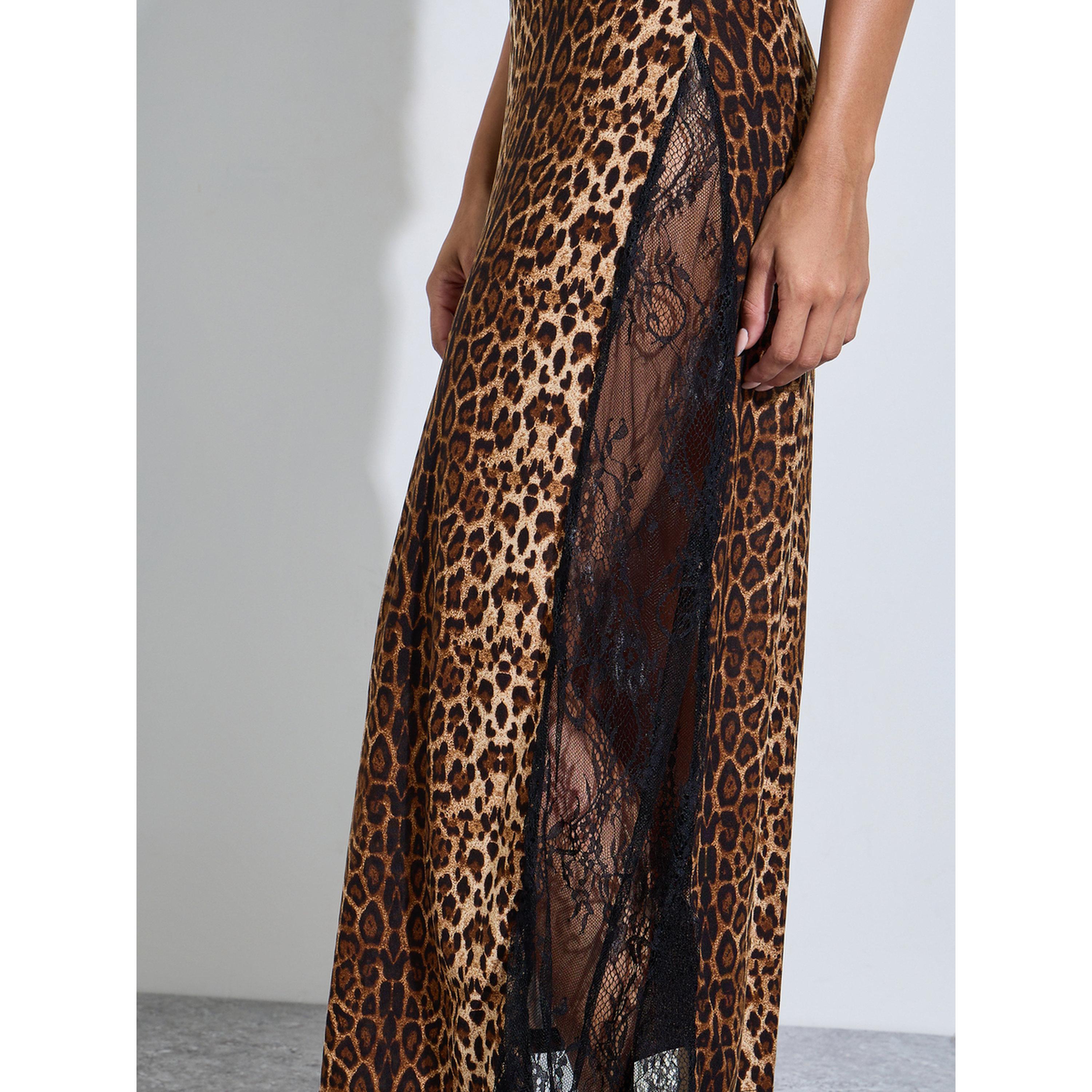 Styli Brown Leopard Print Lace Details Maxi Slip Dress-women-clothing-lingerie-babydollsandbodysuits-image-4