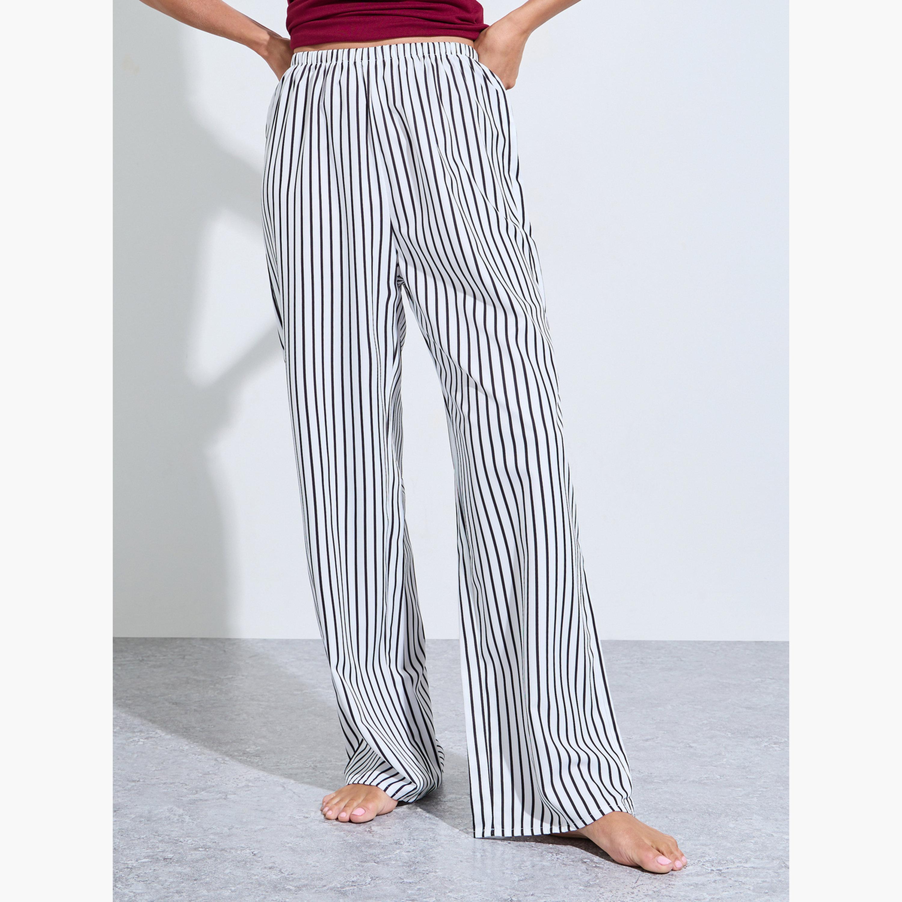 Styli Red Printed Tank and Striped Pyjama Set-women-clothing-nightwear-pyjamas-longsets-image-5