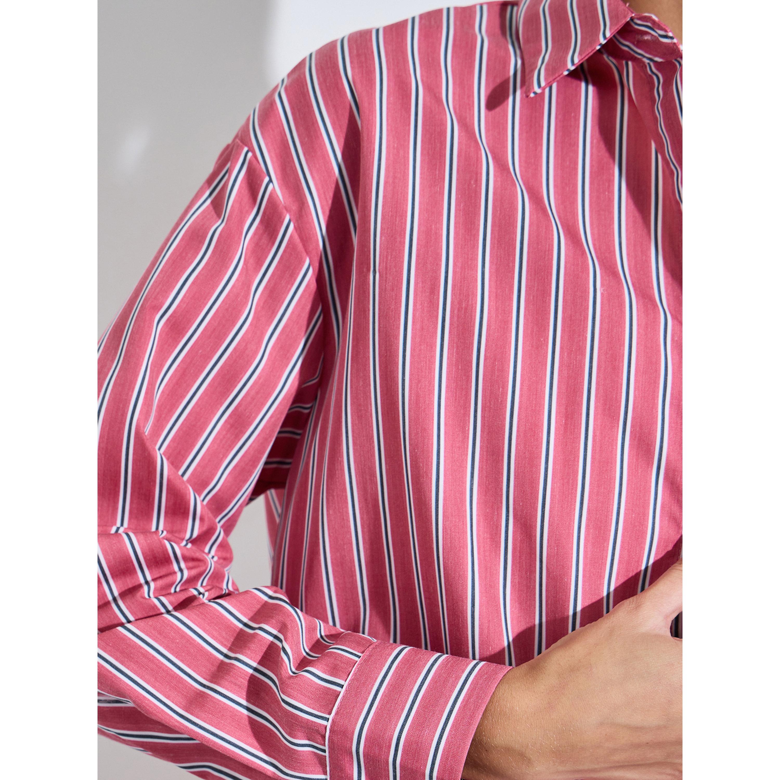 Styli Red Striped Long Sleeves Oversized Shirt-women-clothing-shirtsandblouses-shirts-image-5