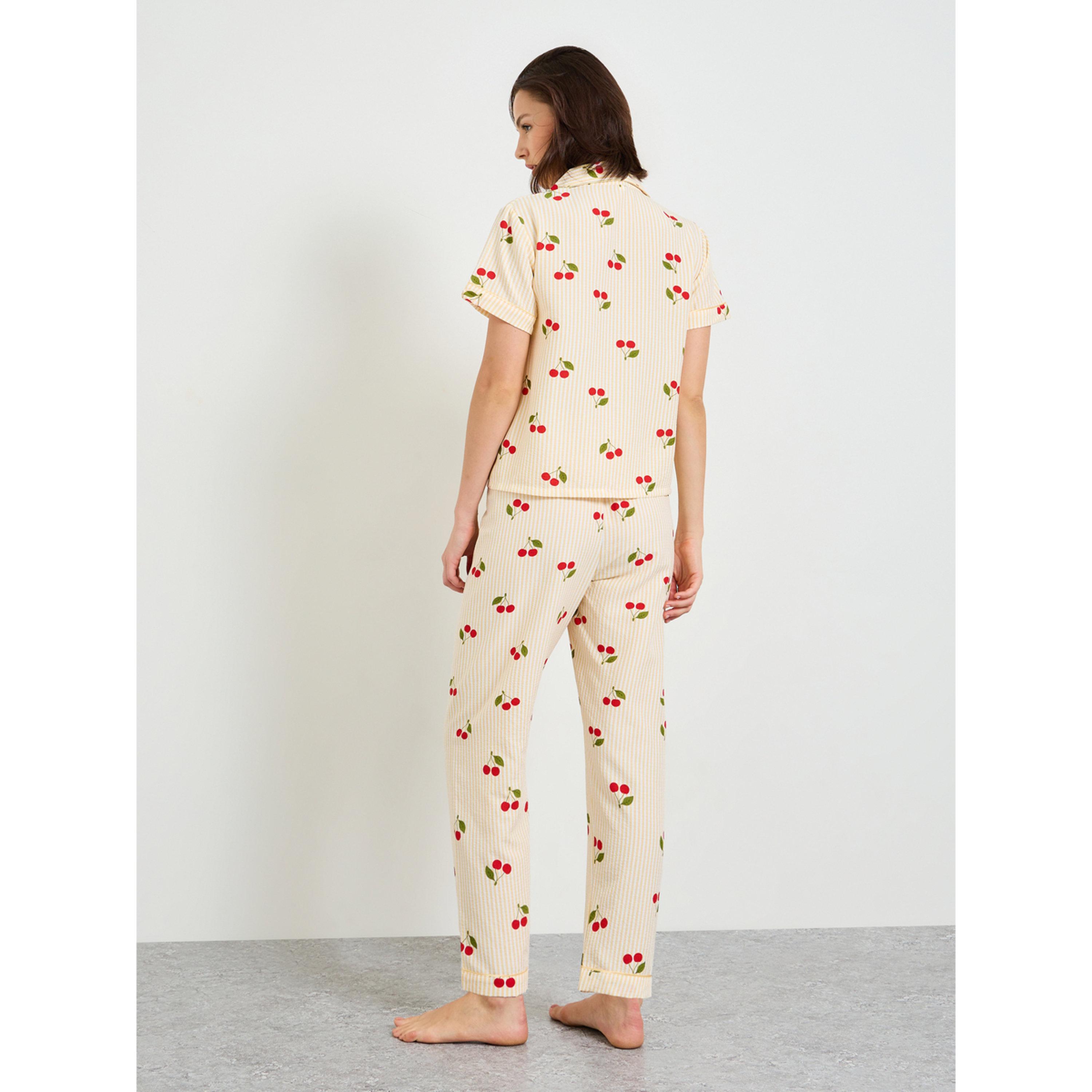 Take Two Cherry Print Striped Shirt and Pajama Set-women-clothing-nightwear-pyjamas-longsets-image-3
