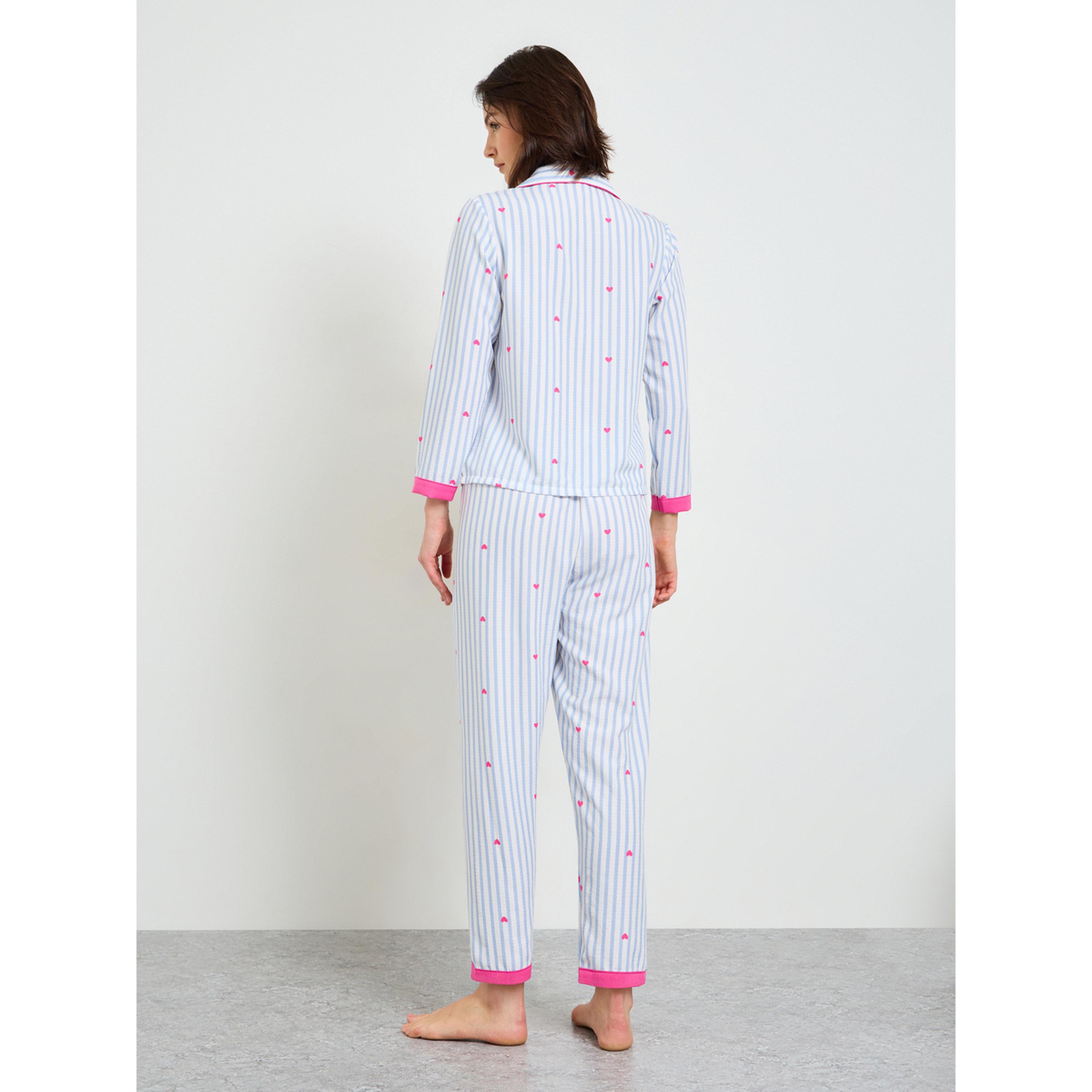 Take Two Striped and Heart Print Collared Pajama Set-women-clothing-nightwear-pyjamas-longsets-image-3