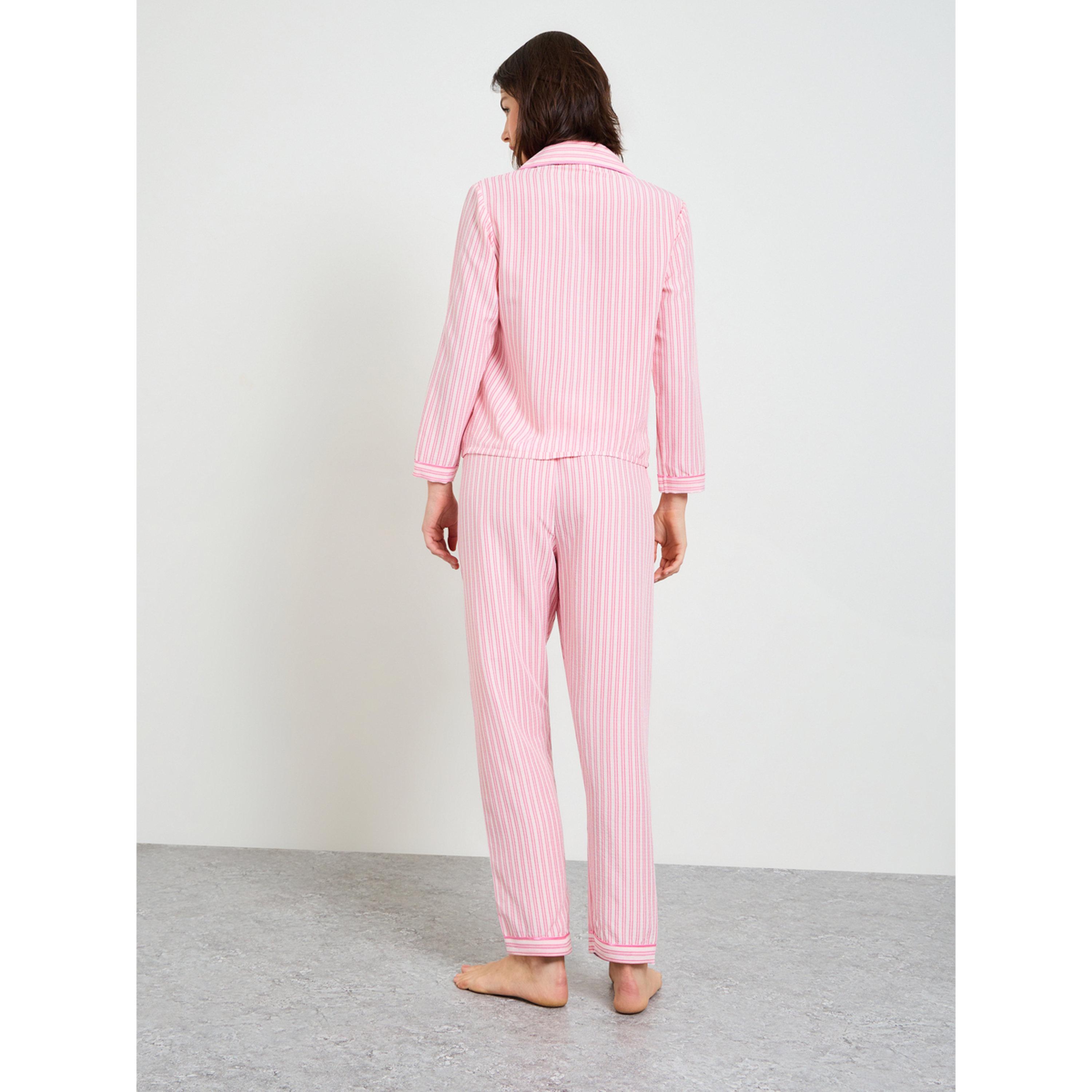 Take Two Pink Striped Polyester Pajama Set with Long Sleeves-women-clothing-nightwear-pyjamas-longsets-image-3