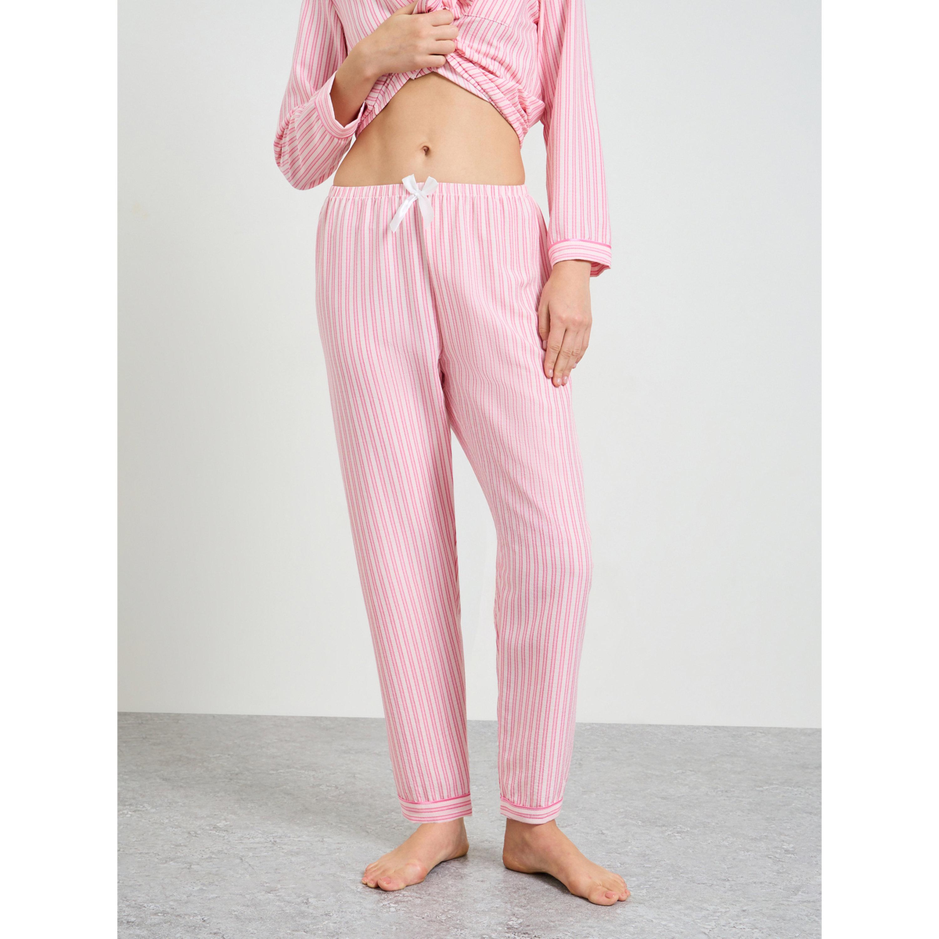 Take Two Pink Striped Polyester Pajama Set with Long Sleeves-women-clothing-nightwear-pyjamas-longsets-image-4