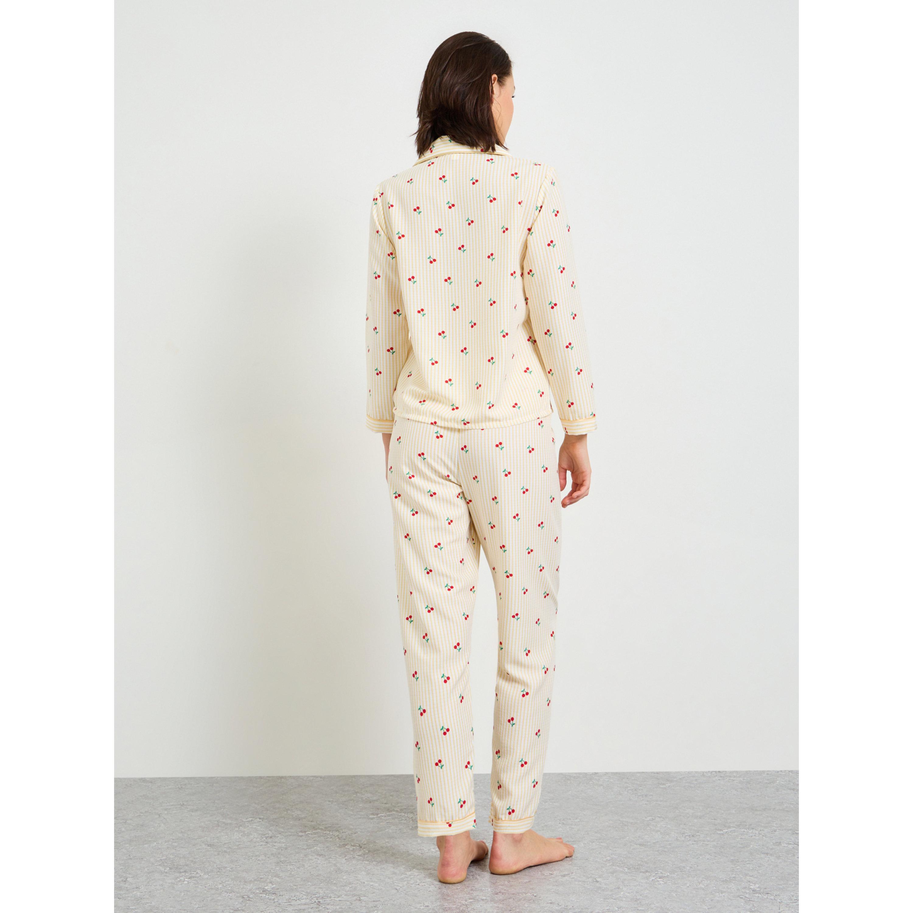 Take Two Striped Cherry Print Long Sleeve Pajama Set-women-clothing-nightwear-pyjamas-longsets-image-3