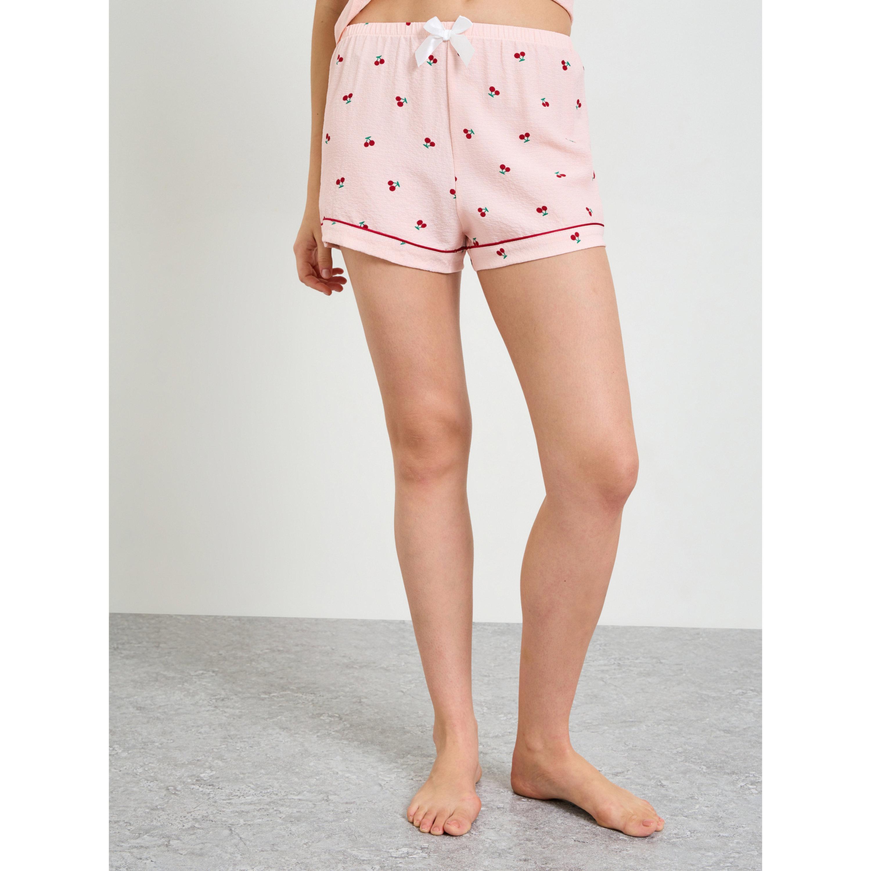 تيك تو - بيجاما بأكمام قصيرة نقشة الكرز-women-clothing-nightwear-pyjamas-shortsets-image-4
