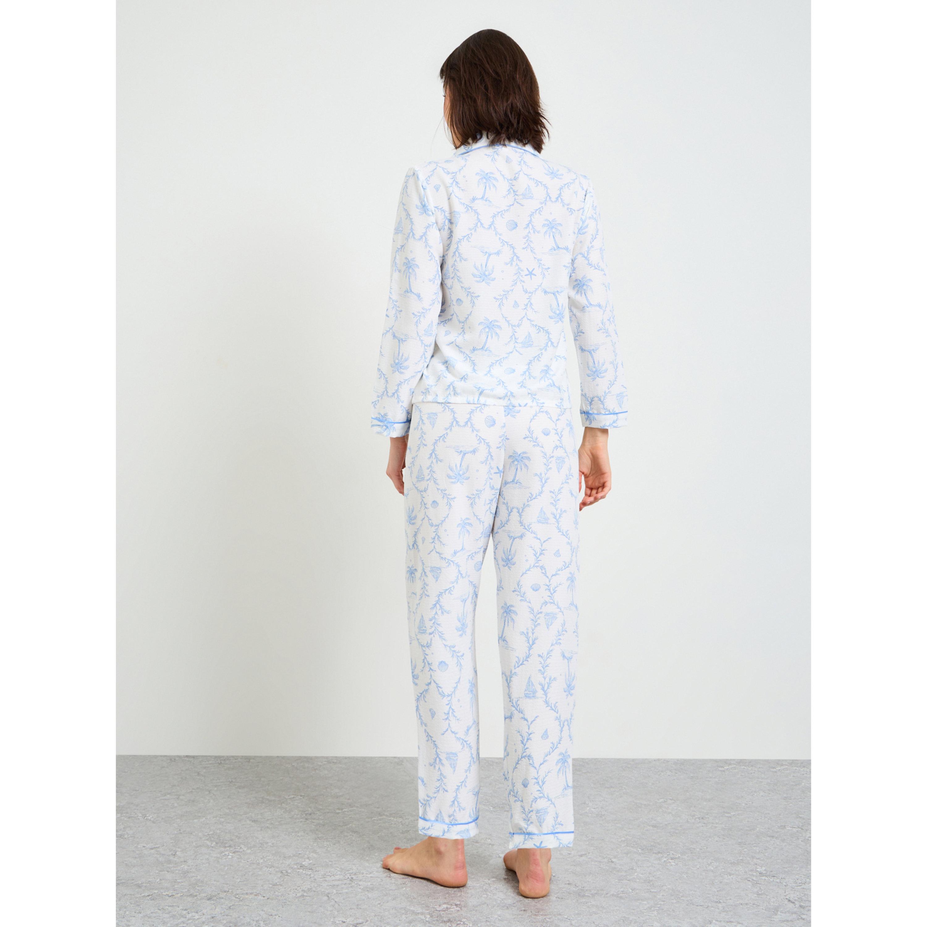 Take Two Collared Tropical Print Pajama Set with Long Sleeve-women-clothing-nightwear-pyjamas-longsets-image-2
