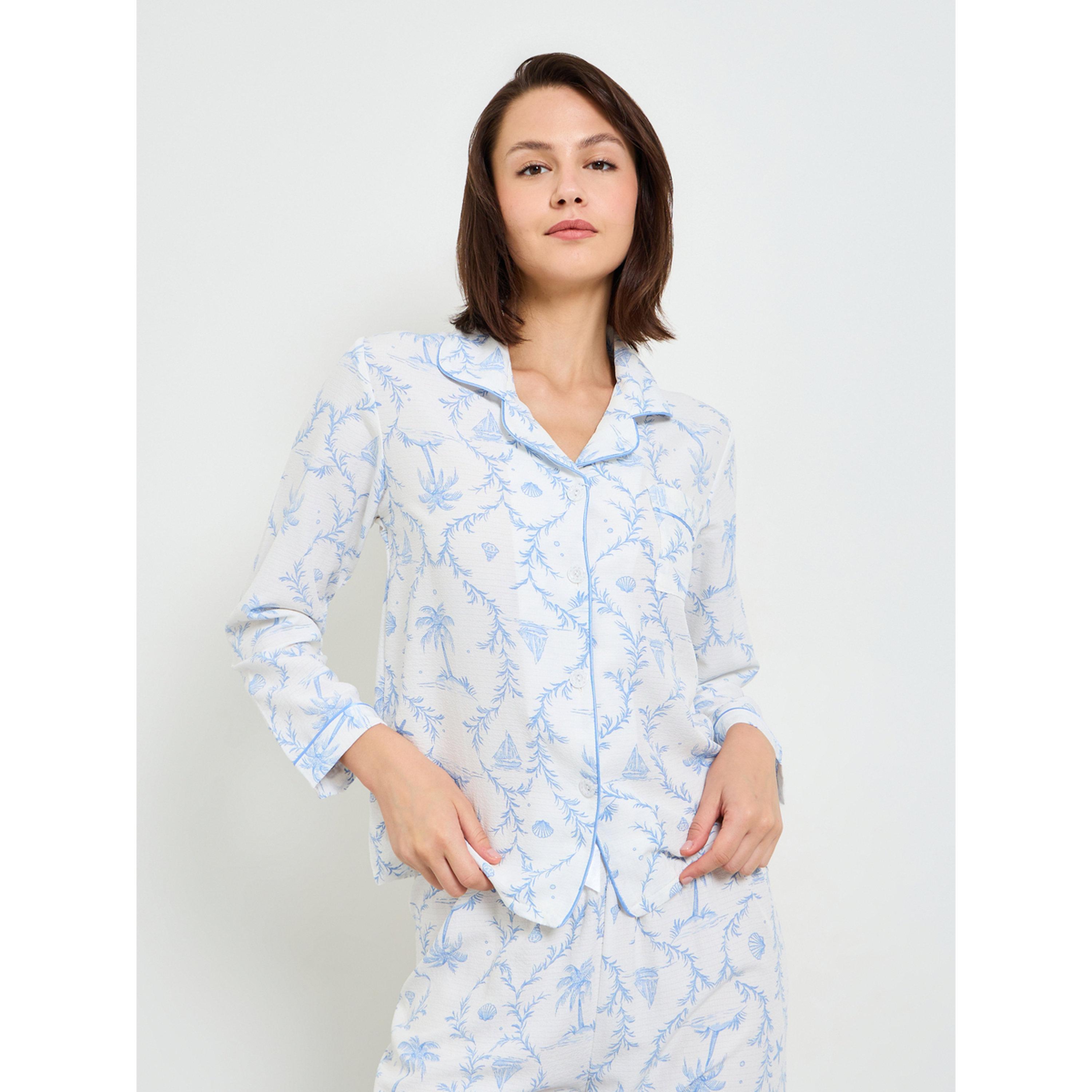 Take Two Collared Tropical Print Pajama Set with Long Sleeve-women-clothing-nightwear-pyjamas-longsets-image-3
