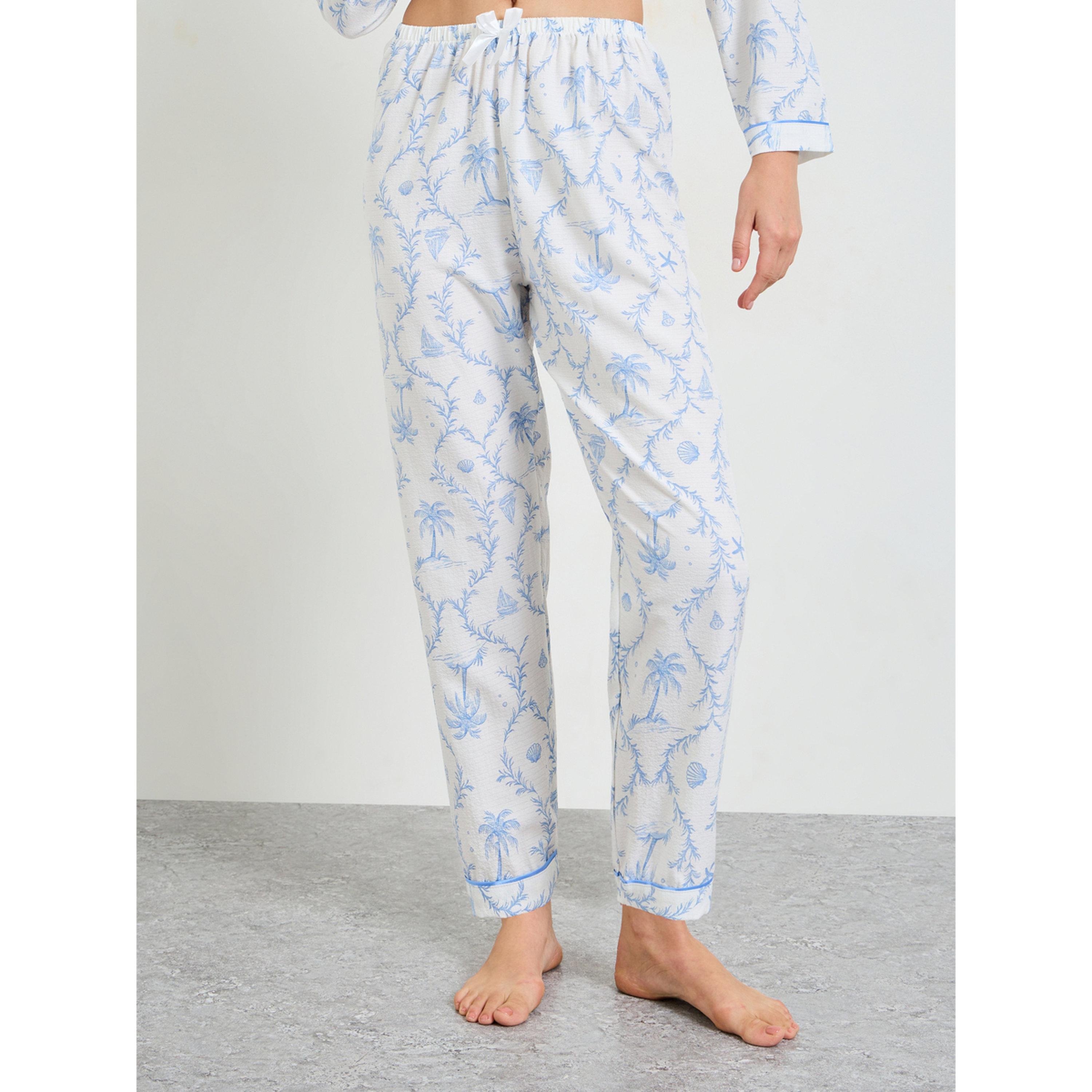 Take Two Collared Tropical Print Pajama Set with Long Sleeve-women-clothing-nightwear-pyjamas-longsets-image-5