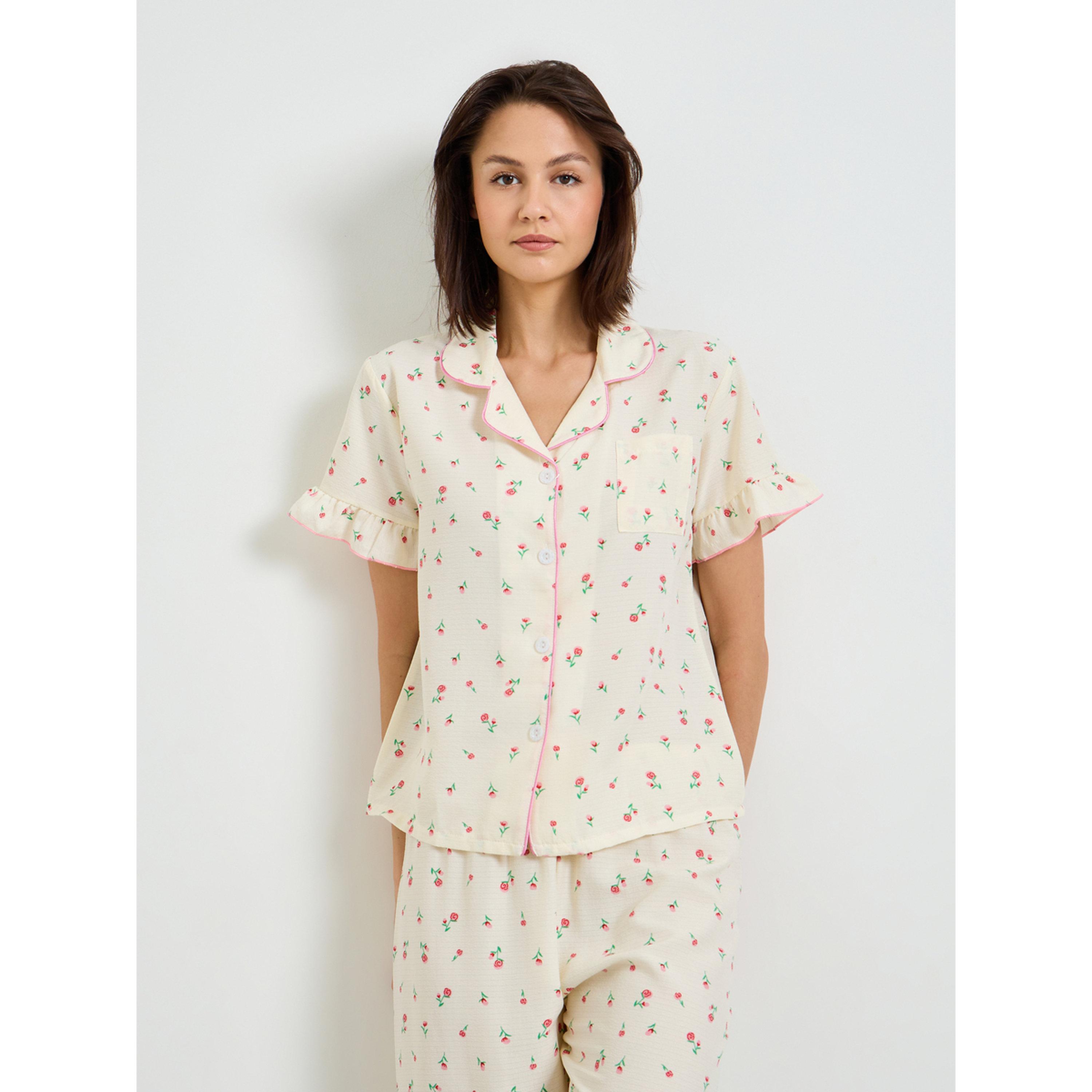 Take Two Floral Print Short Sleeve Pajama Set-women-clothing-nightwear-pyjamas-longsets-image-2