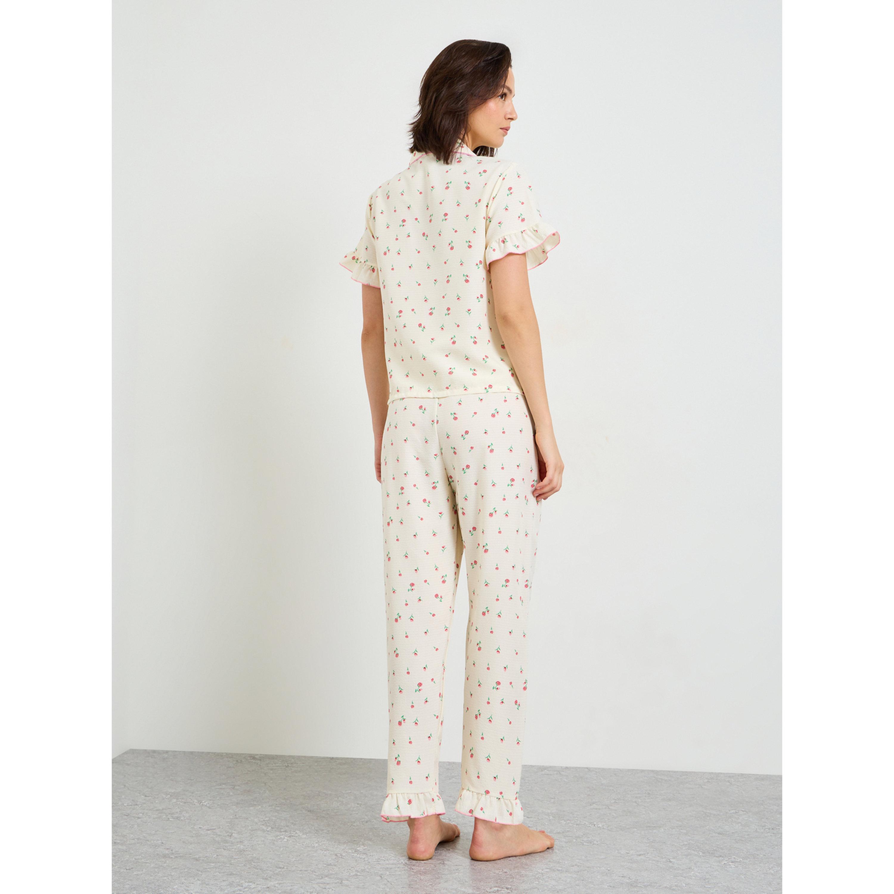 Take Two Floral Print Short Sleeve Pajama Set-women-clothing-nightwear-pyjamas-longsets-image-3