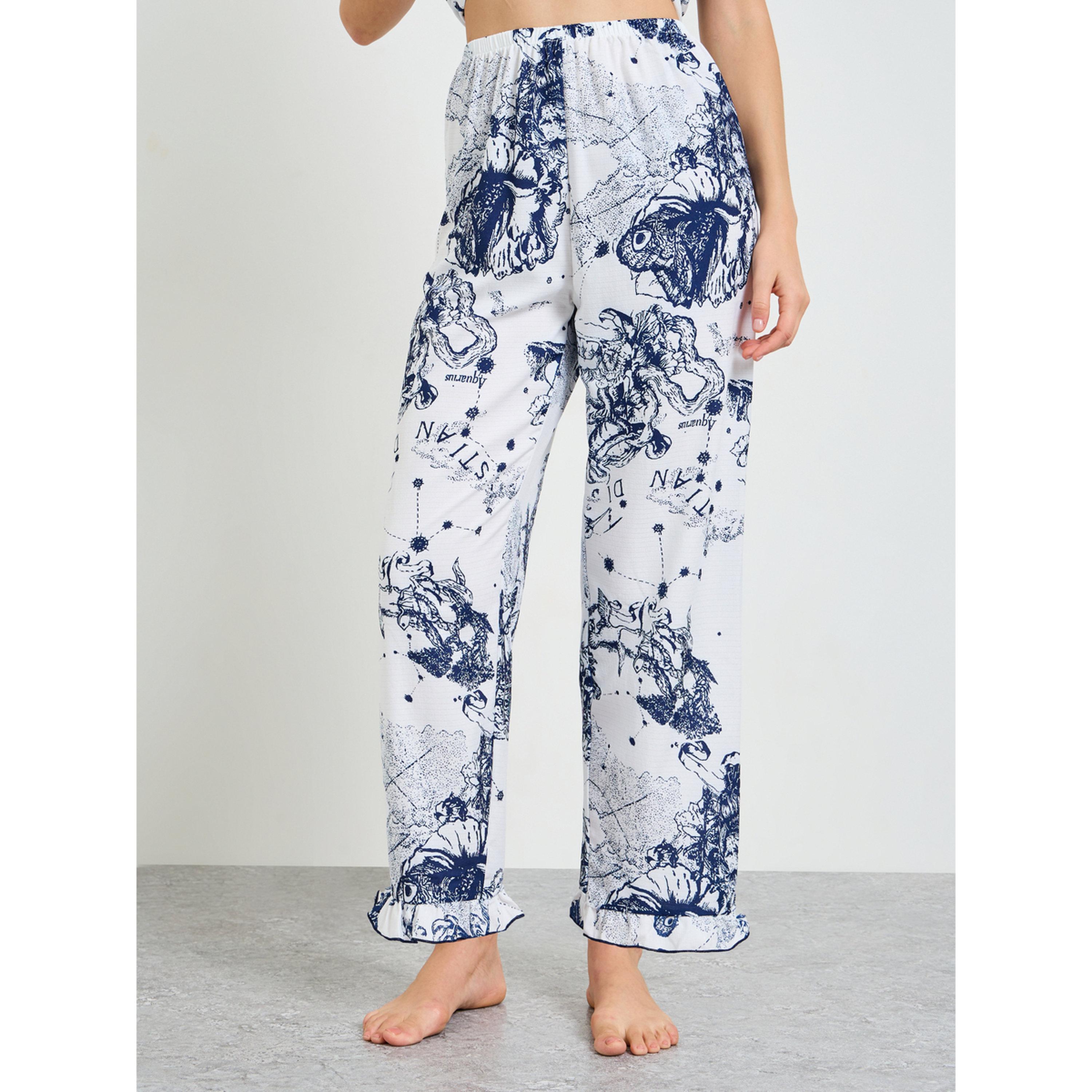 Take Two Womens Tropical Print Short Sleeve Pajama Set --women-clothing-nightwear-pyjamas-longsets-image-4