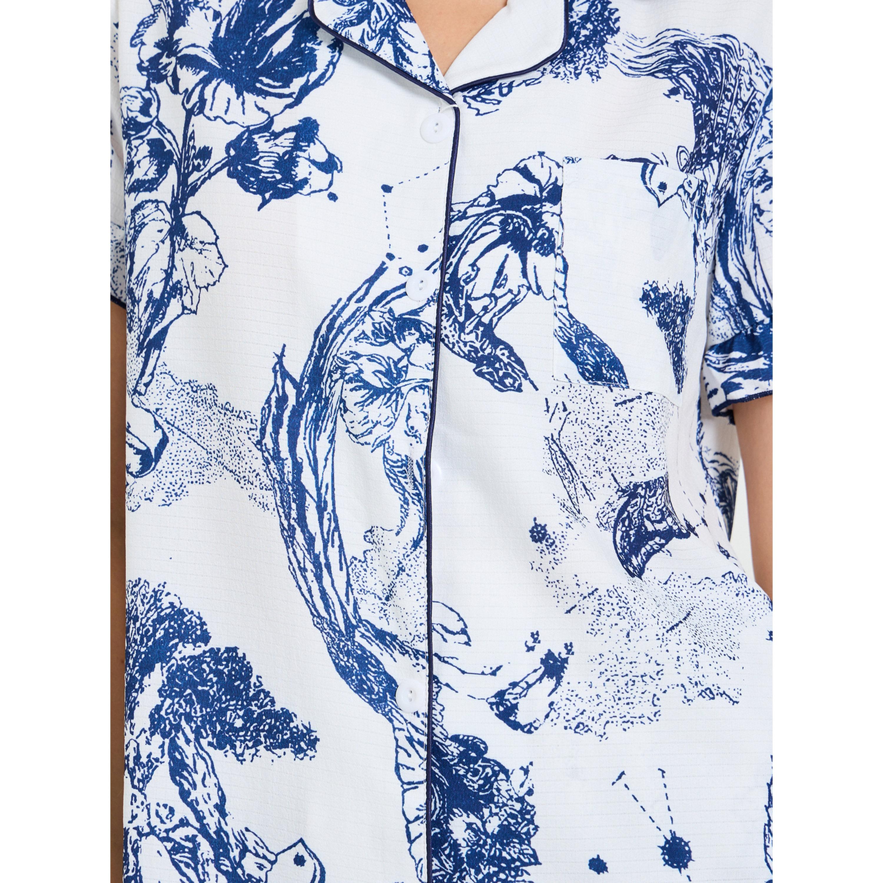 Take Two Womens Tropical Print Short Sleeve Pajama Set --women-clothing-nightwear-pyjamas-longsets-image-5