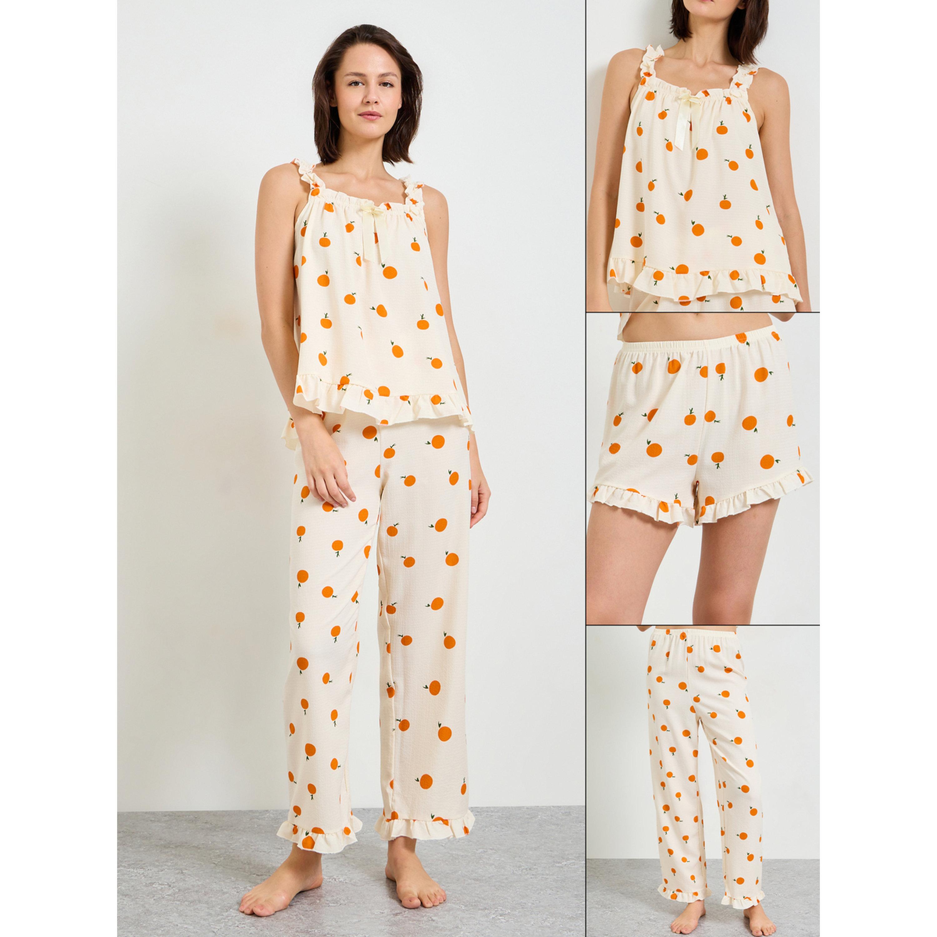 تيك تو - بيجاما كامي بدون أكمام بطبعة فواكه-women-clothing-nightwear-pyjamas-longsets-image-1