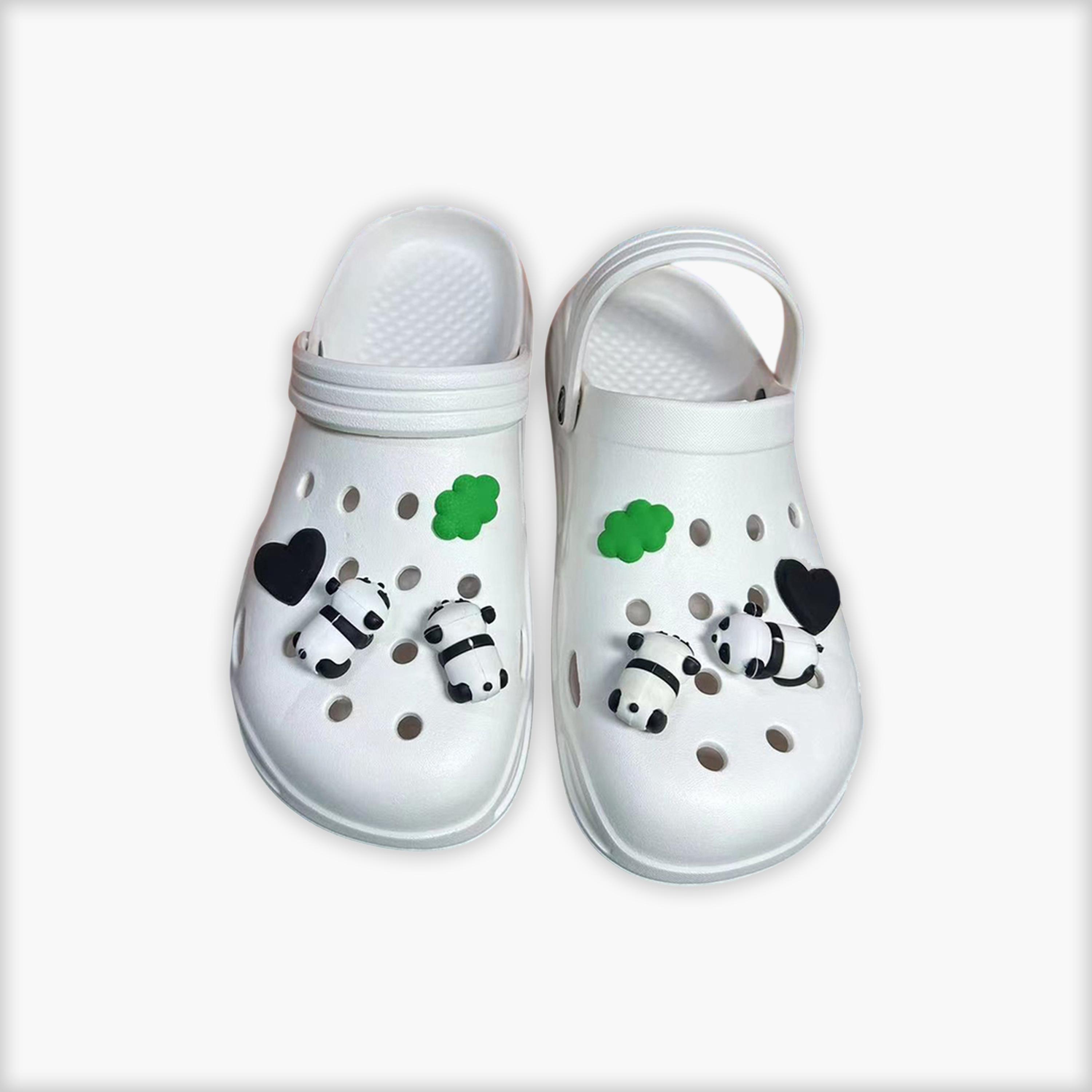 قبقاب مريح مسطح أبيض مع تعليقات باندا-women-shoes-sandals-flats-image-1